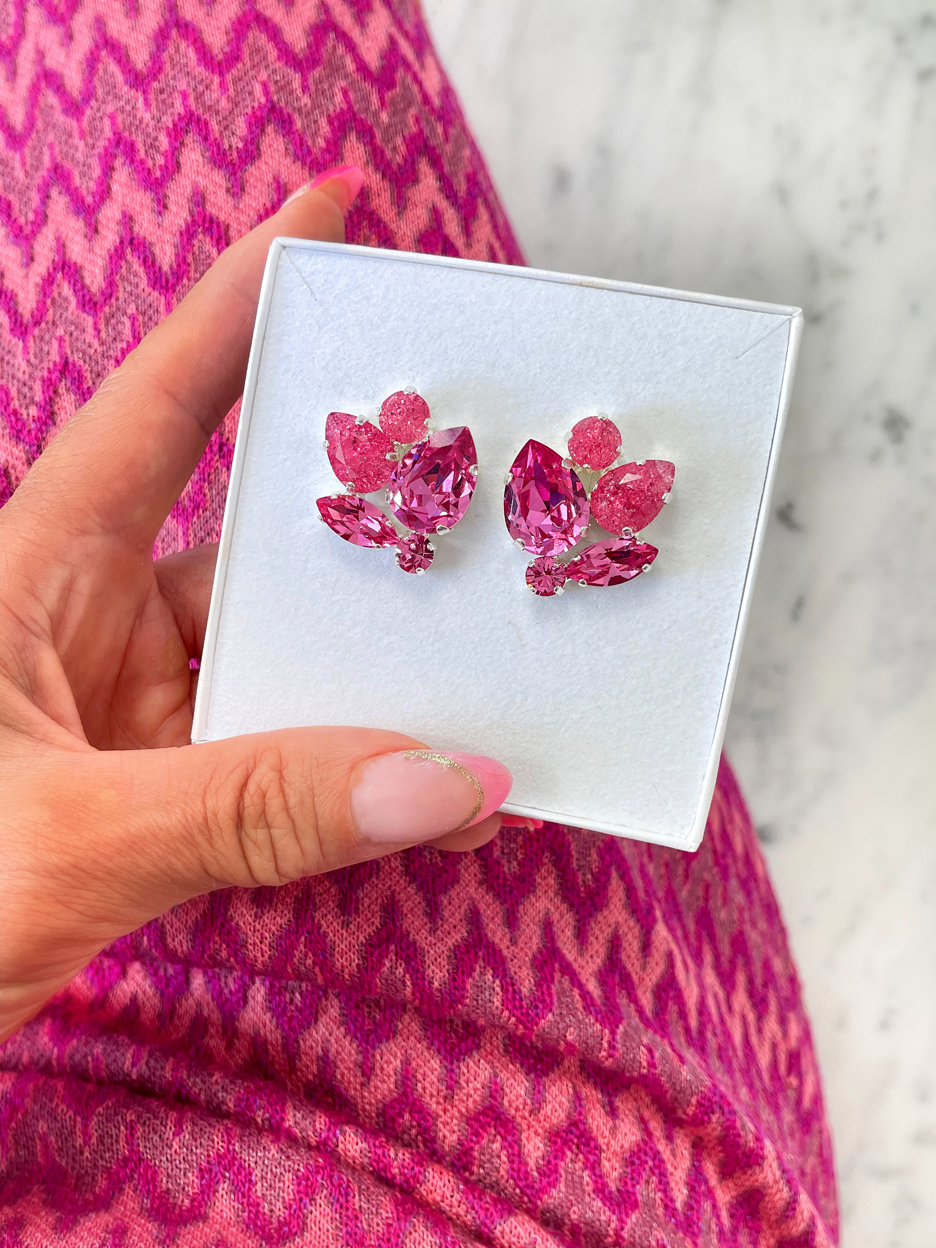 Earrings Reese Rose combo Silver