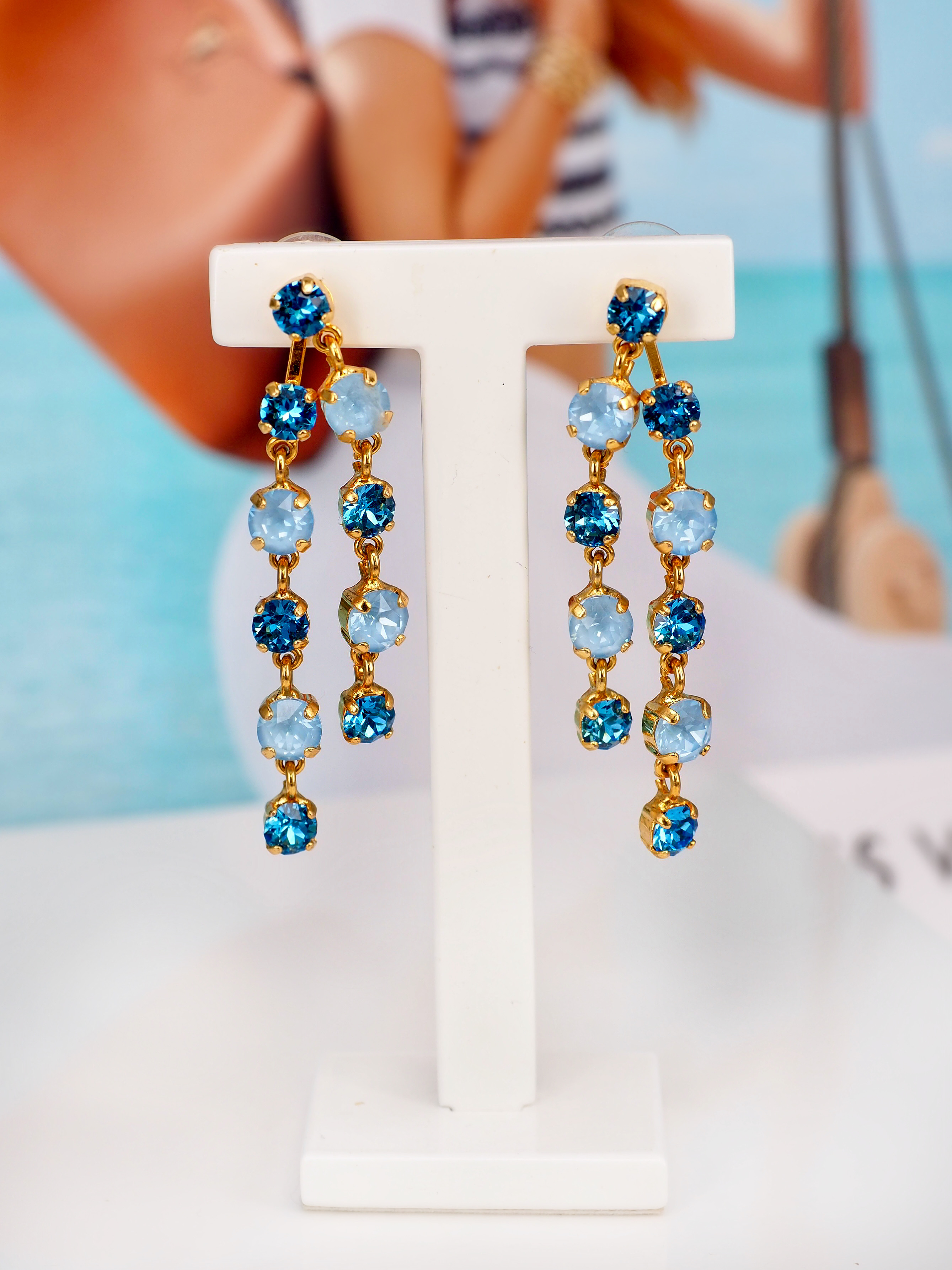 Örhänge Lulu Sky/Ice Blue  Gold