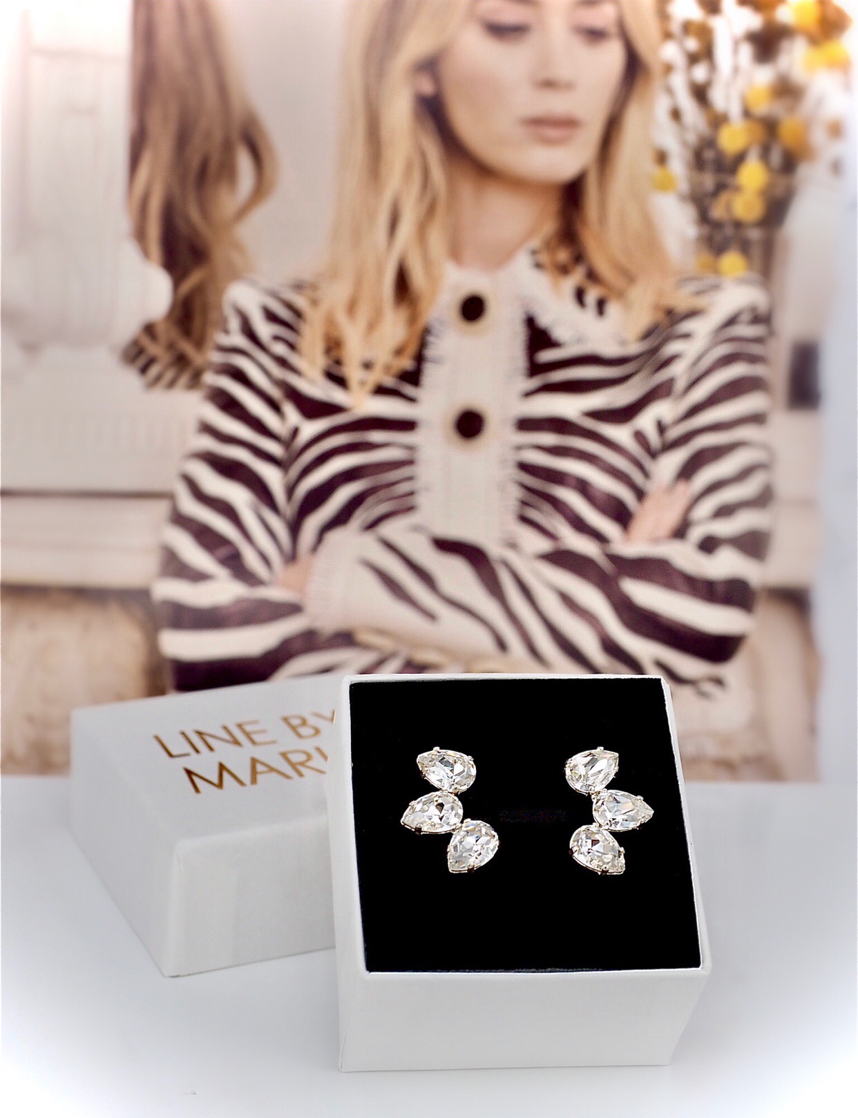 Earrings Kris Drop Clear Silver - 3