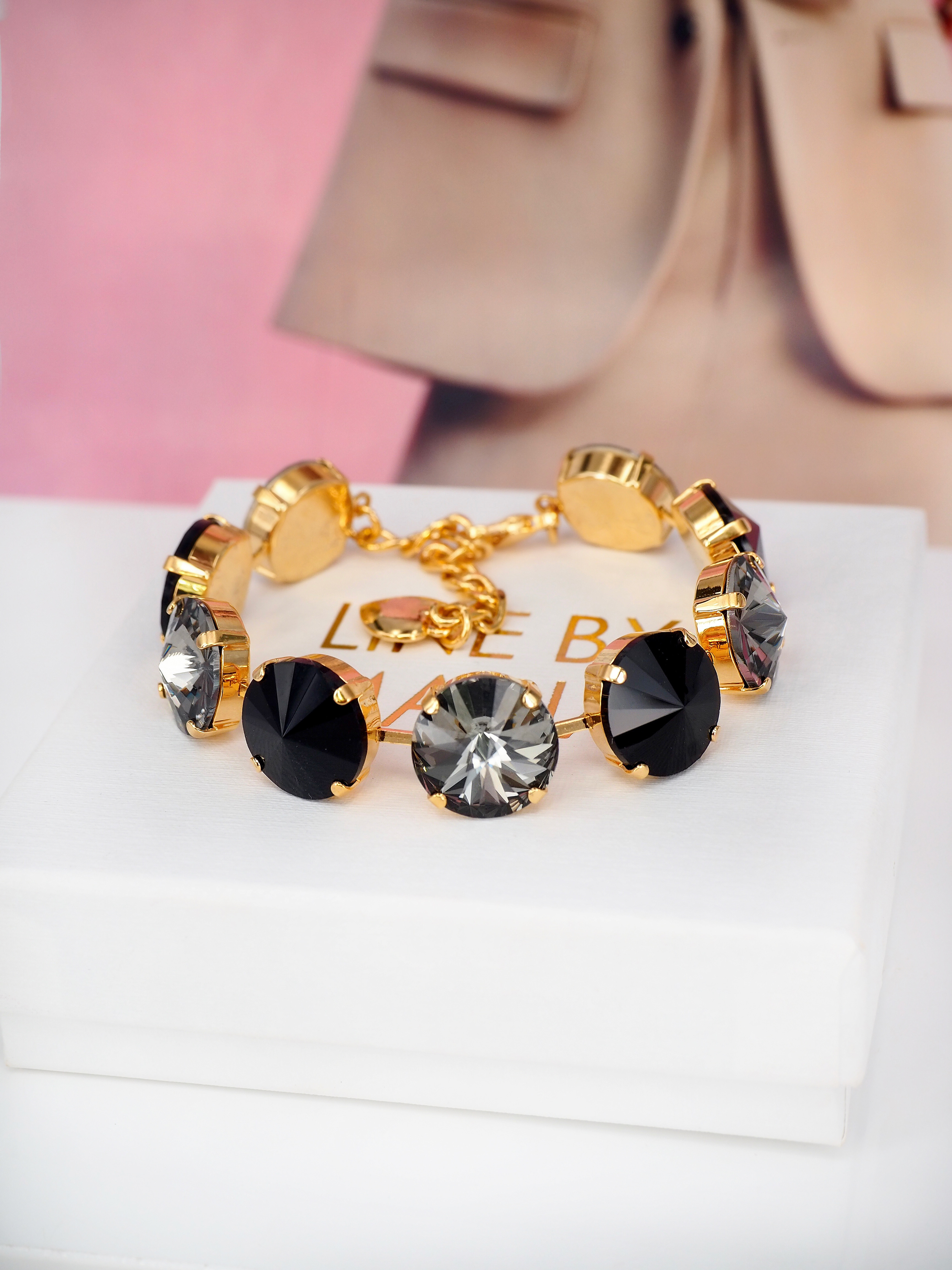 Armband Angelina Black combo Gold