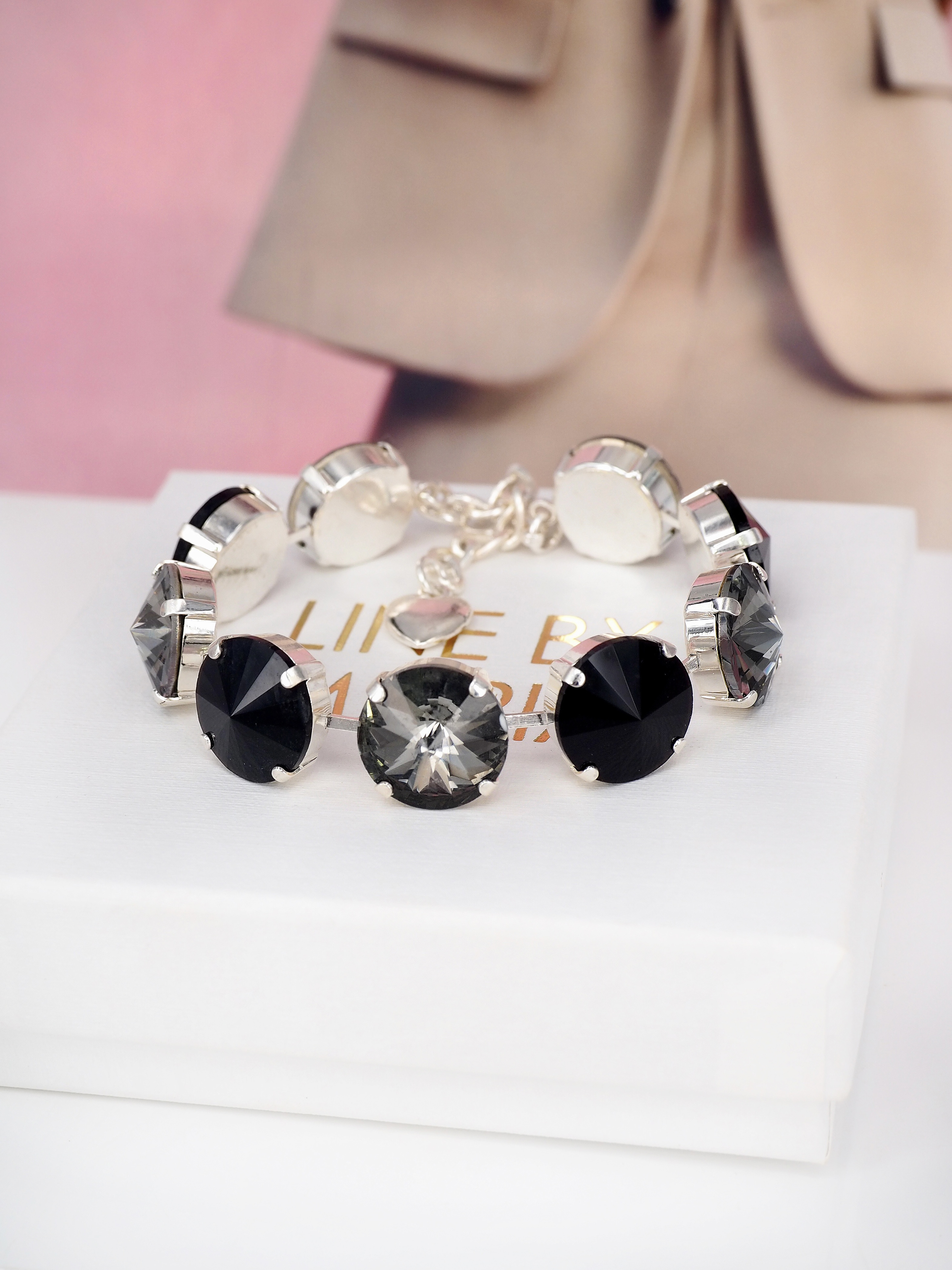 Armband Angelina Black combo Silver