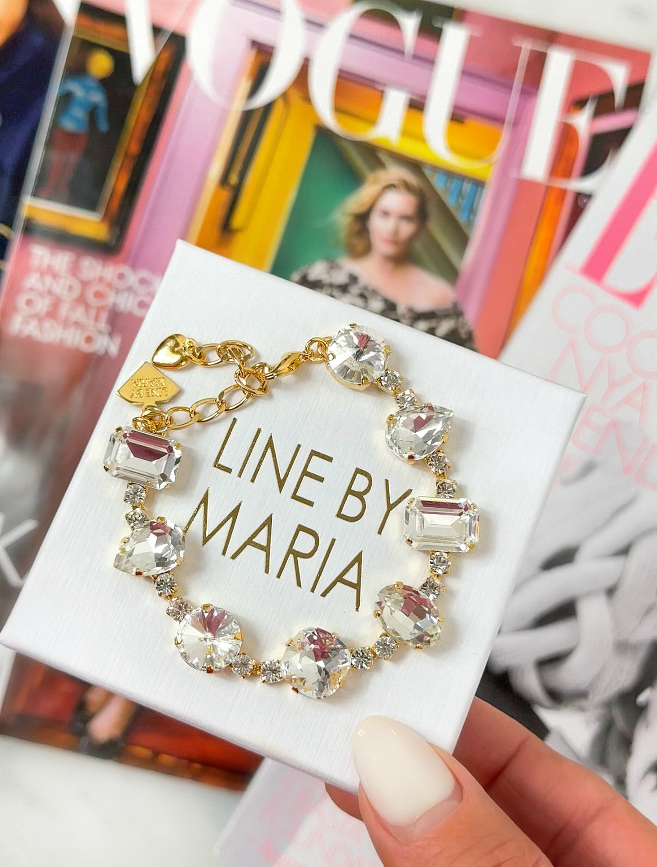 Armband Becca Clear Crystal Gold