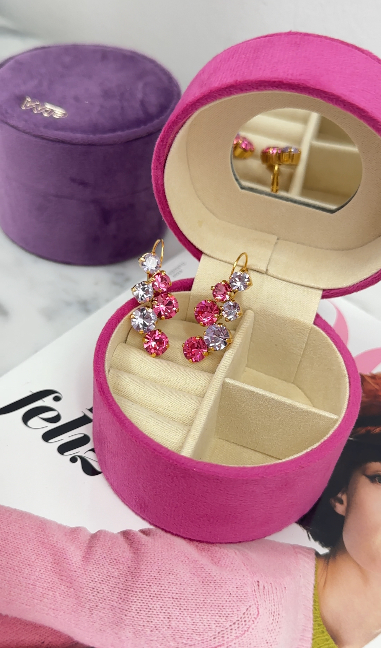 Earrings Vera Rose/Violet Gold