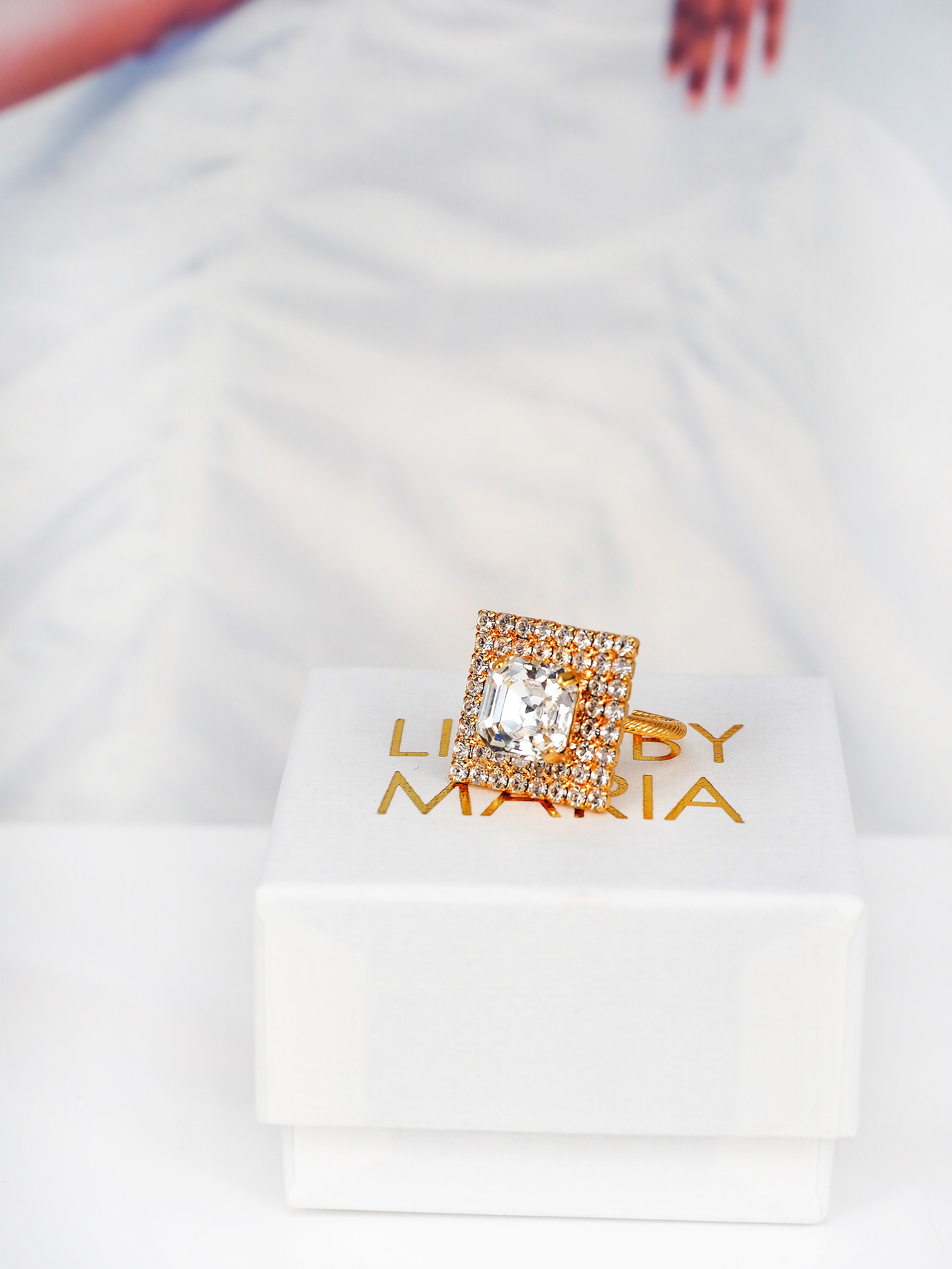 Ring Hazel Clear Crystal Gold