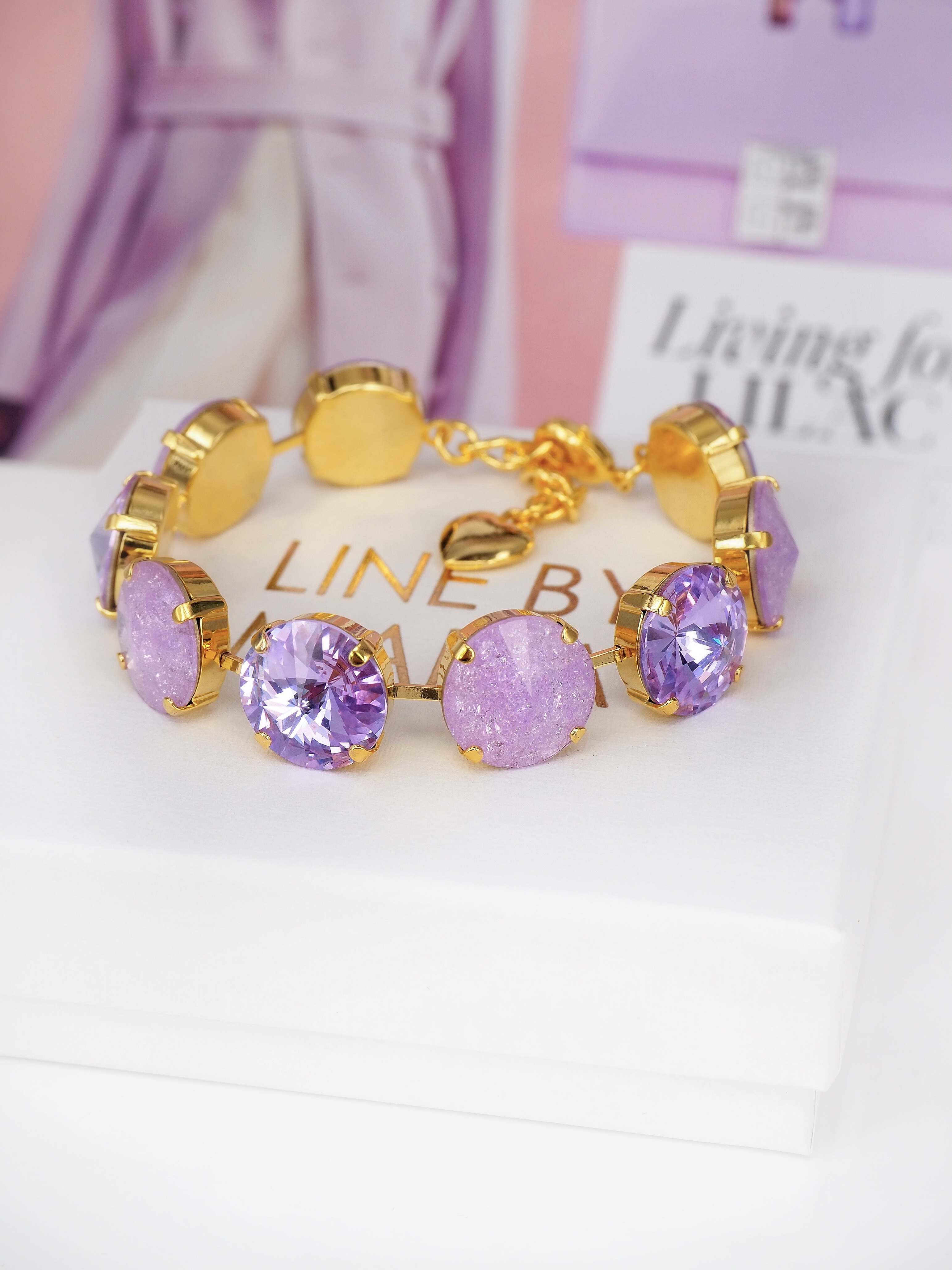 Armband Angelina Violet combo Gold