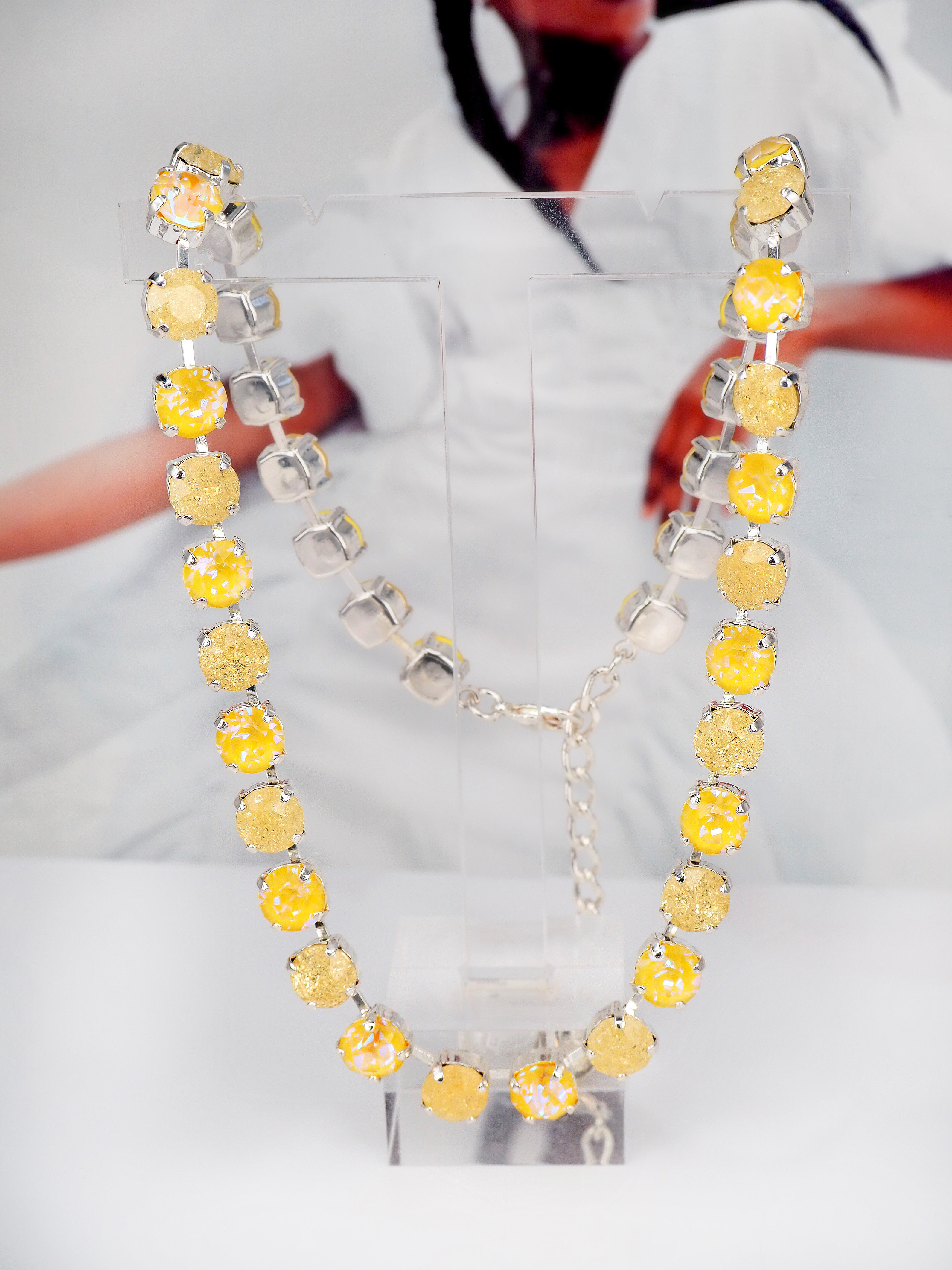 Necklace Maya Yellow Crush Silver