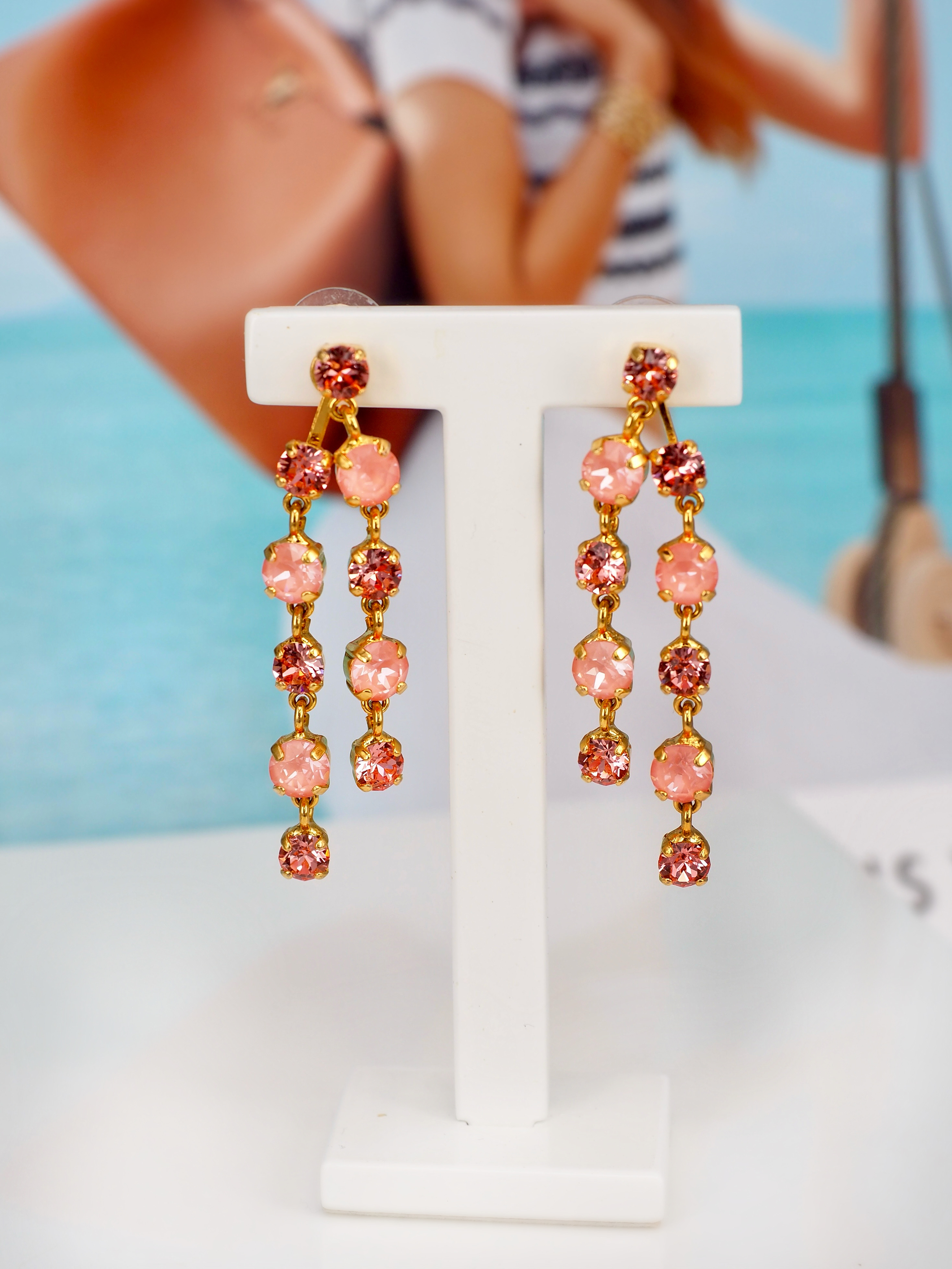 Örhänge Lulu Flamingo/Rose Peach  Gold