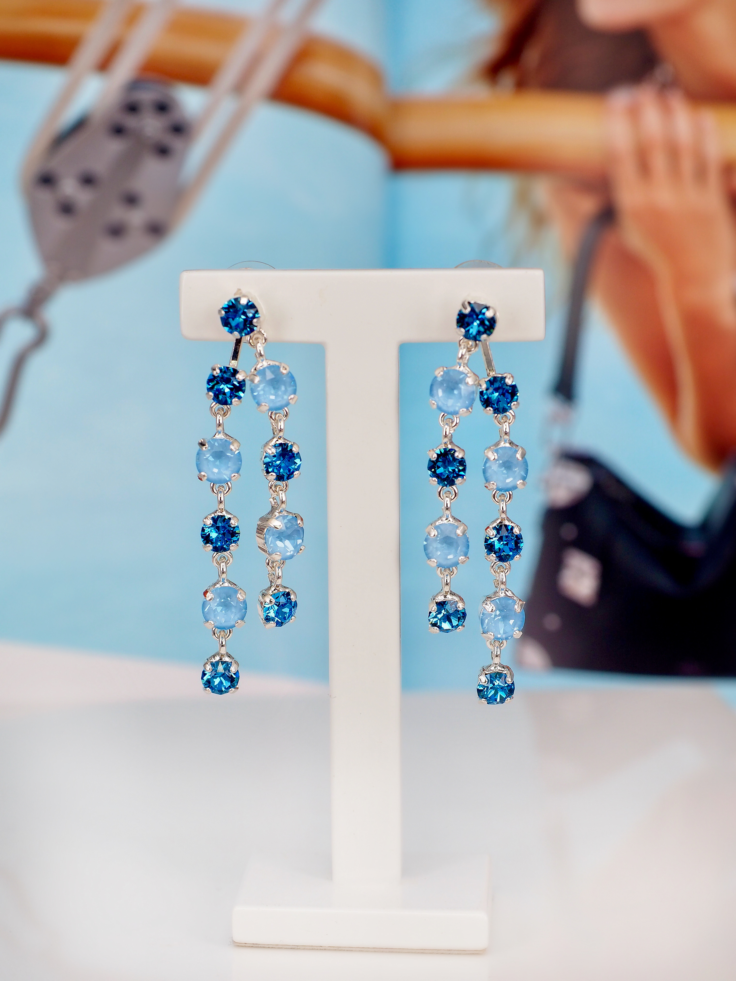 Örhänge Lulu Sky/Ice Blue Silver