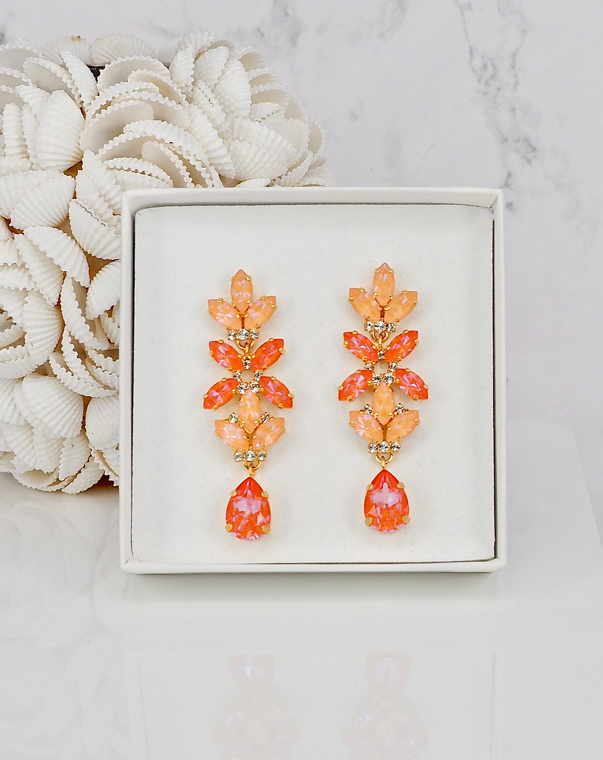 Earrings Daphne Peach/Orange Glow DeLite Gold - 3