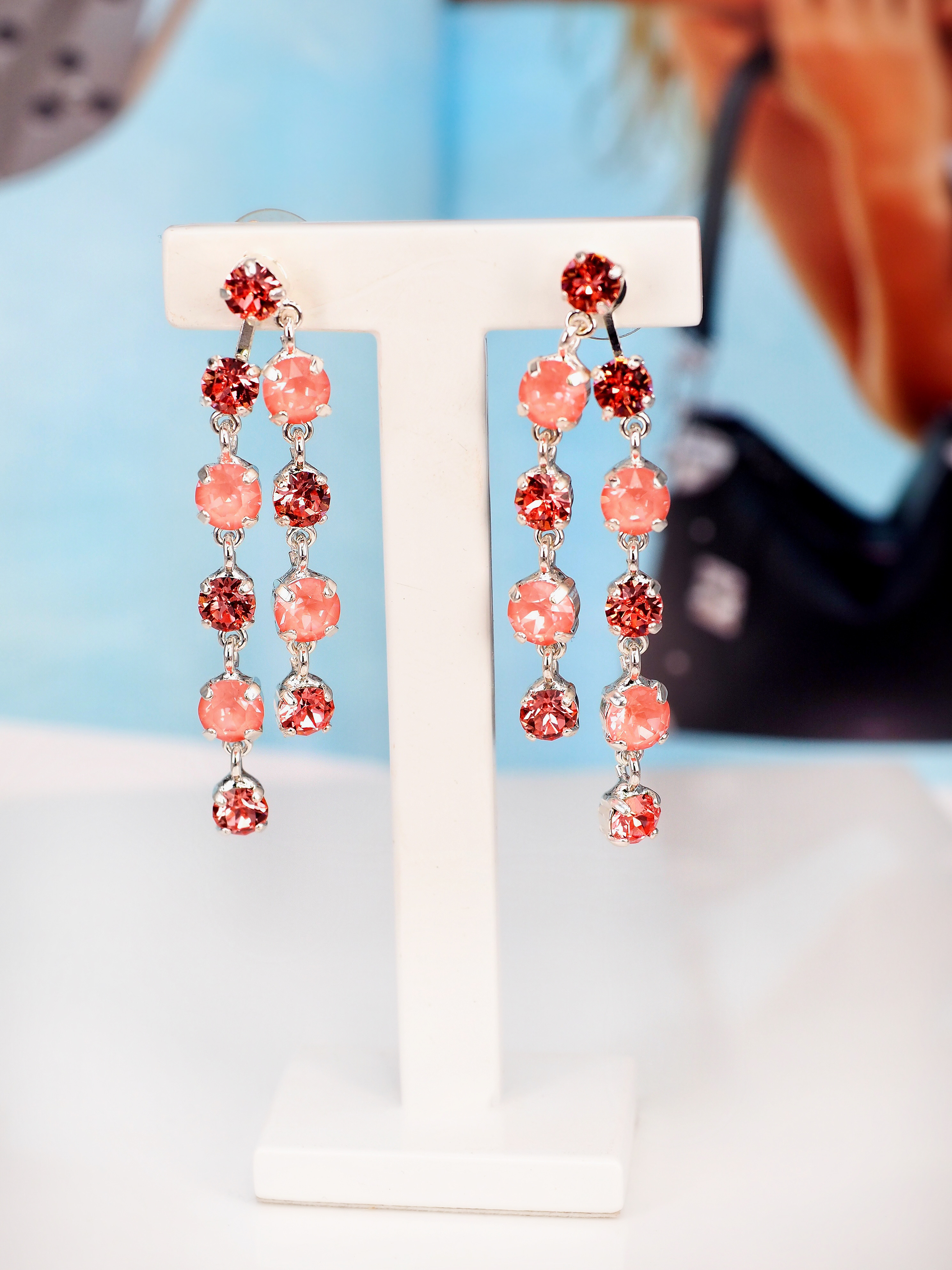 Örhänge Lulu Flamingo/Rose Peach Silver
