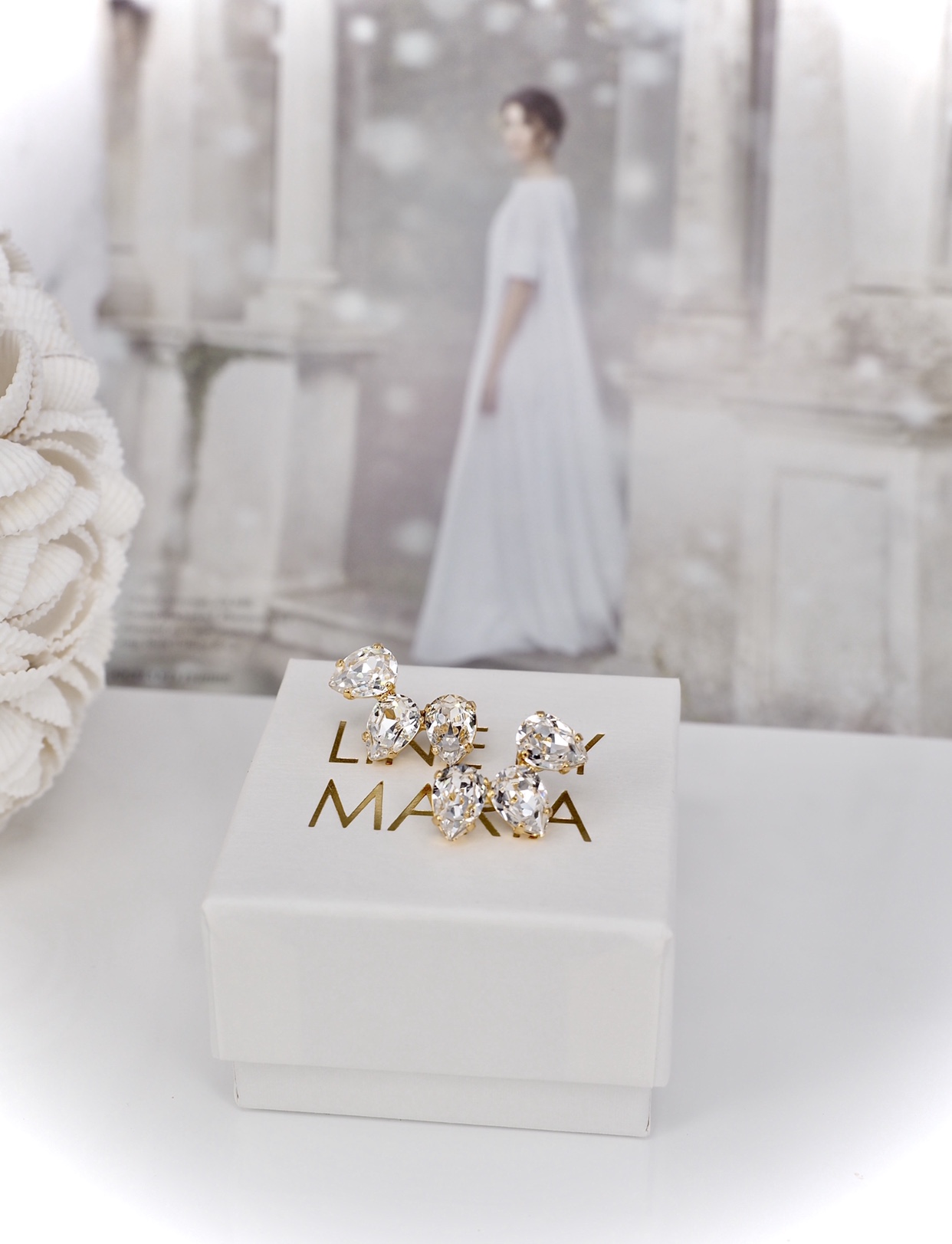 Earrings Kris Drop Clear Gold - 4