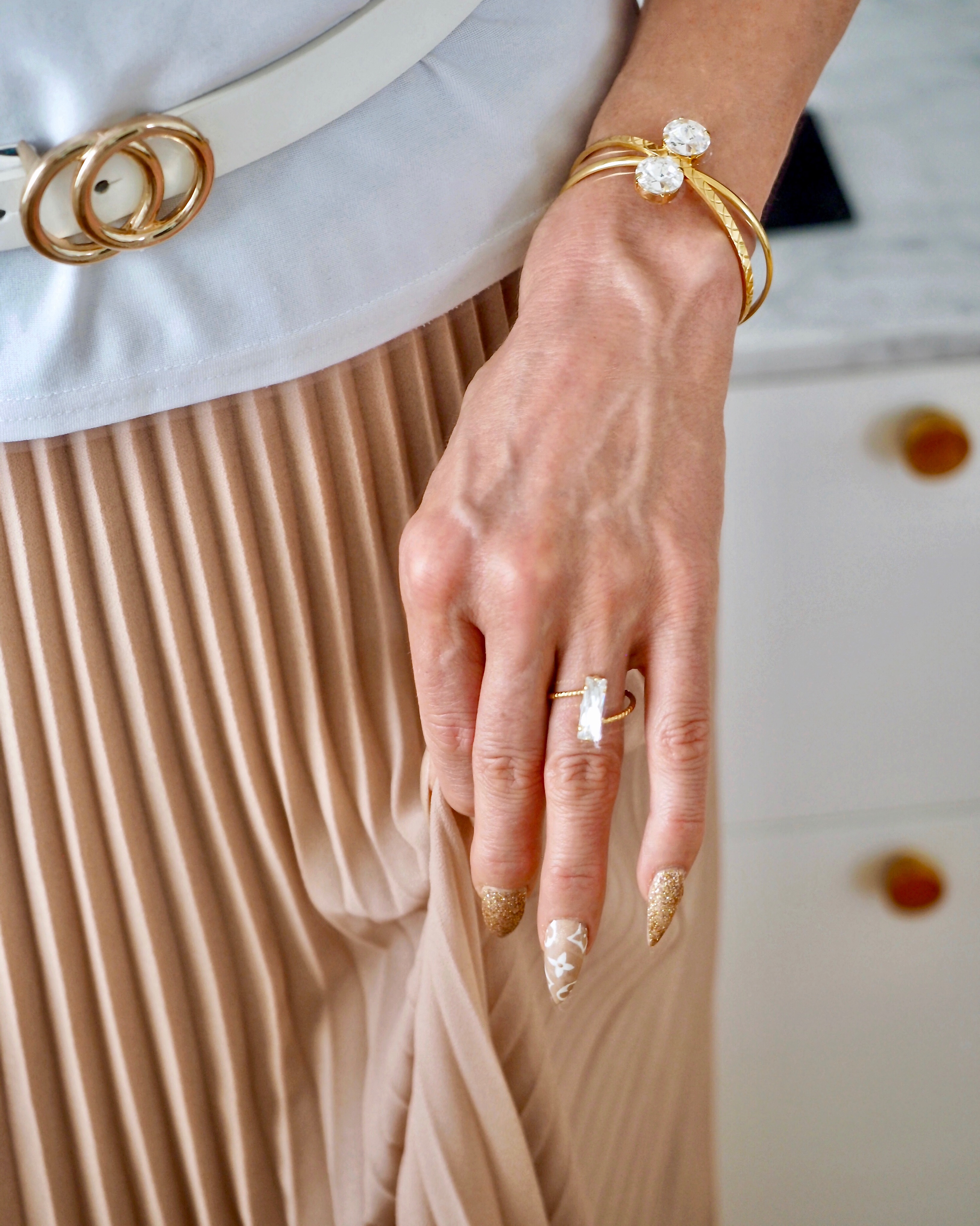 Ring Princess Baguette Clear Gold - 4