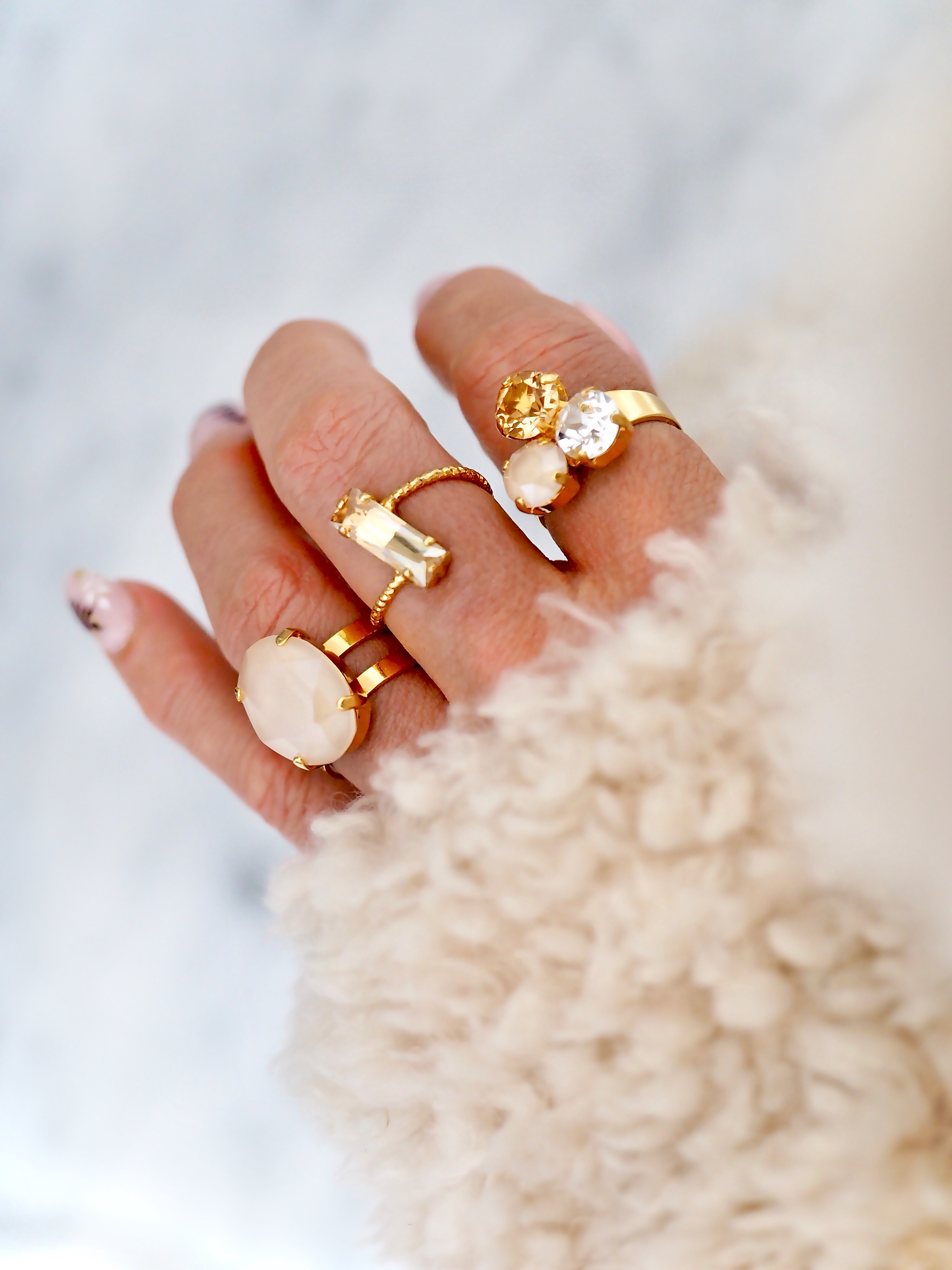 Ring Princess Baguette Golden Shadow Gold - 3