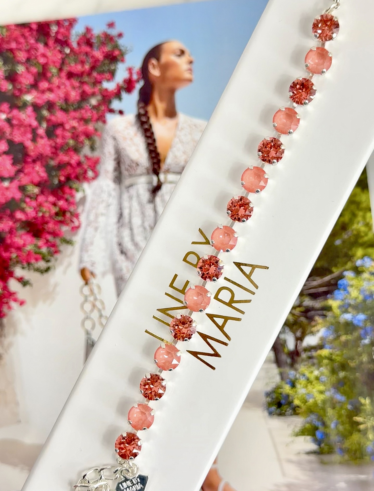 Armband Maya Flamingo/Rose peach Silver