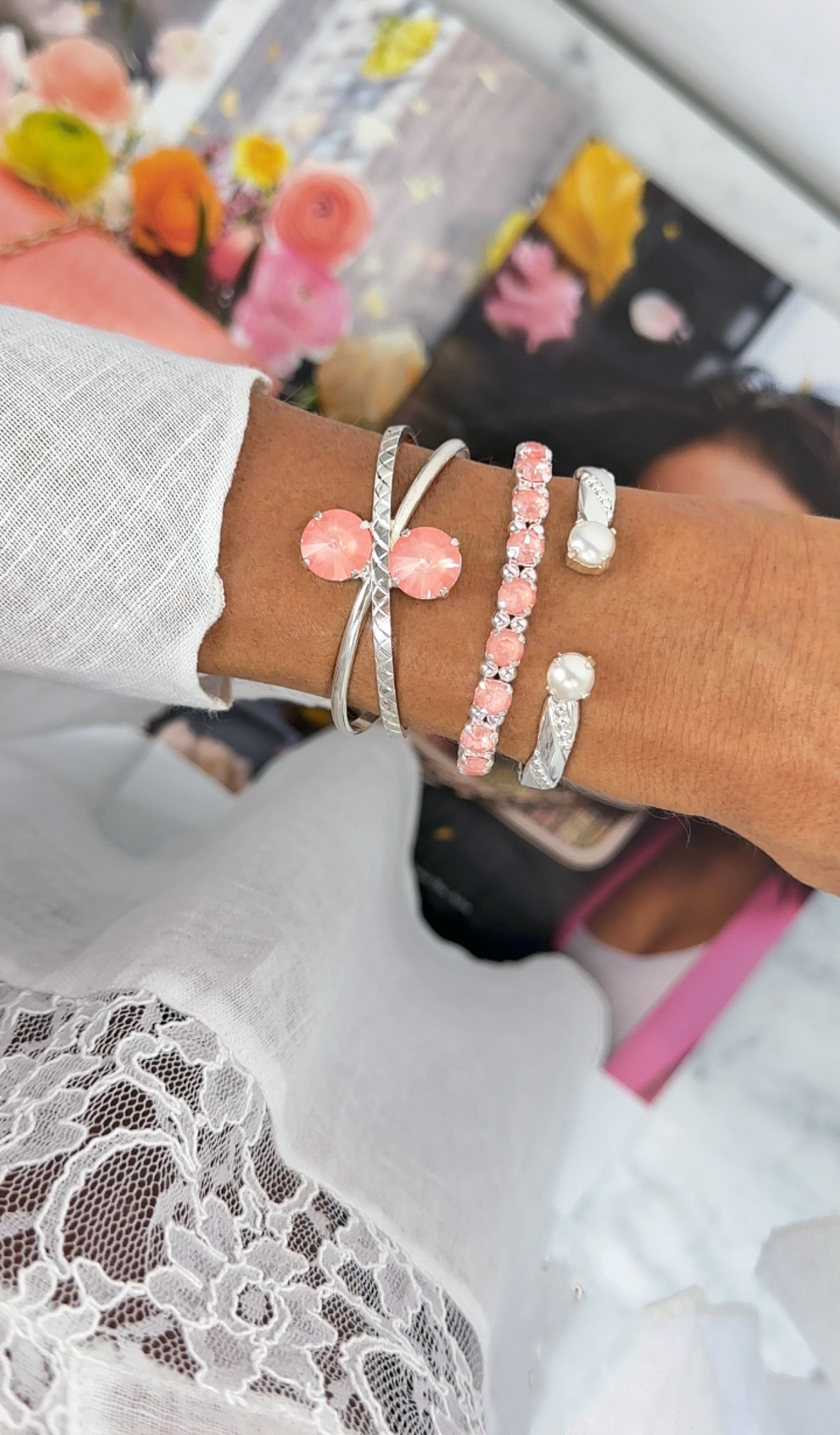 Bracelet  Amy White Pearl  Silver - 2