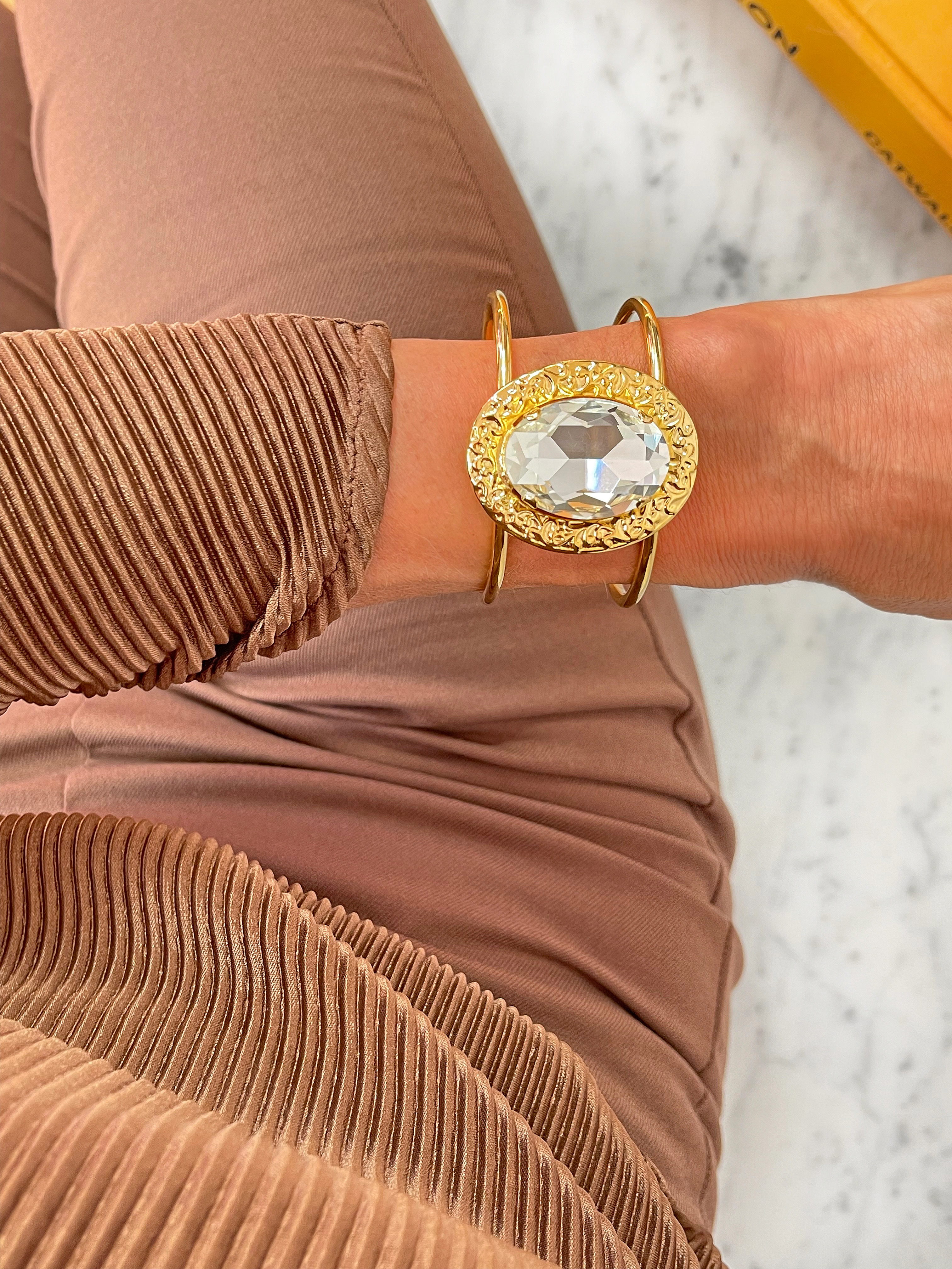 Armband Cuff Demi Clear Gold