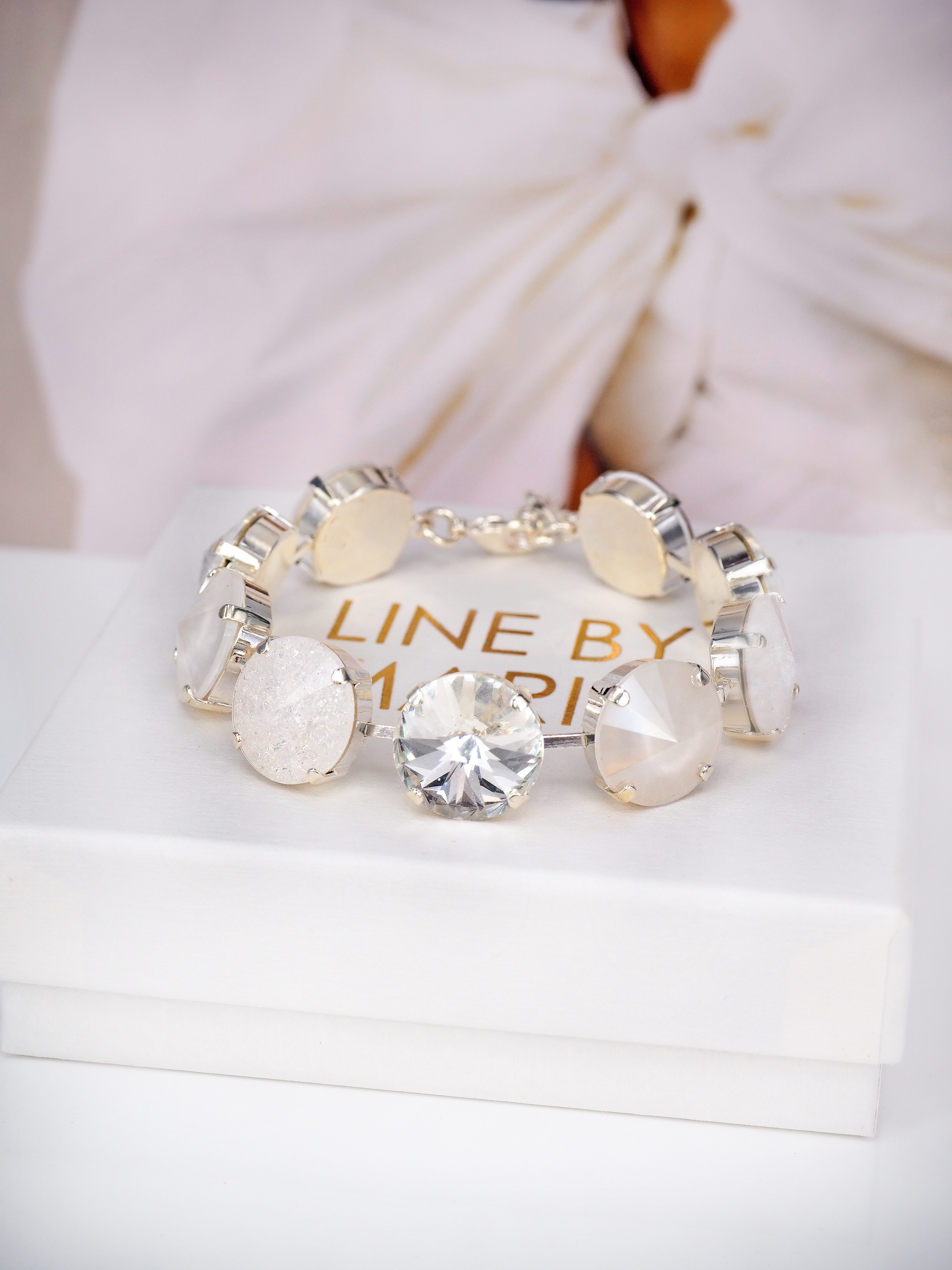 Armband Angelina White combo Silver
