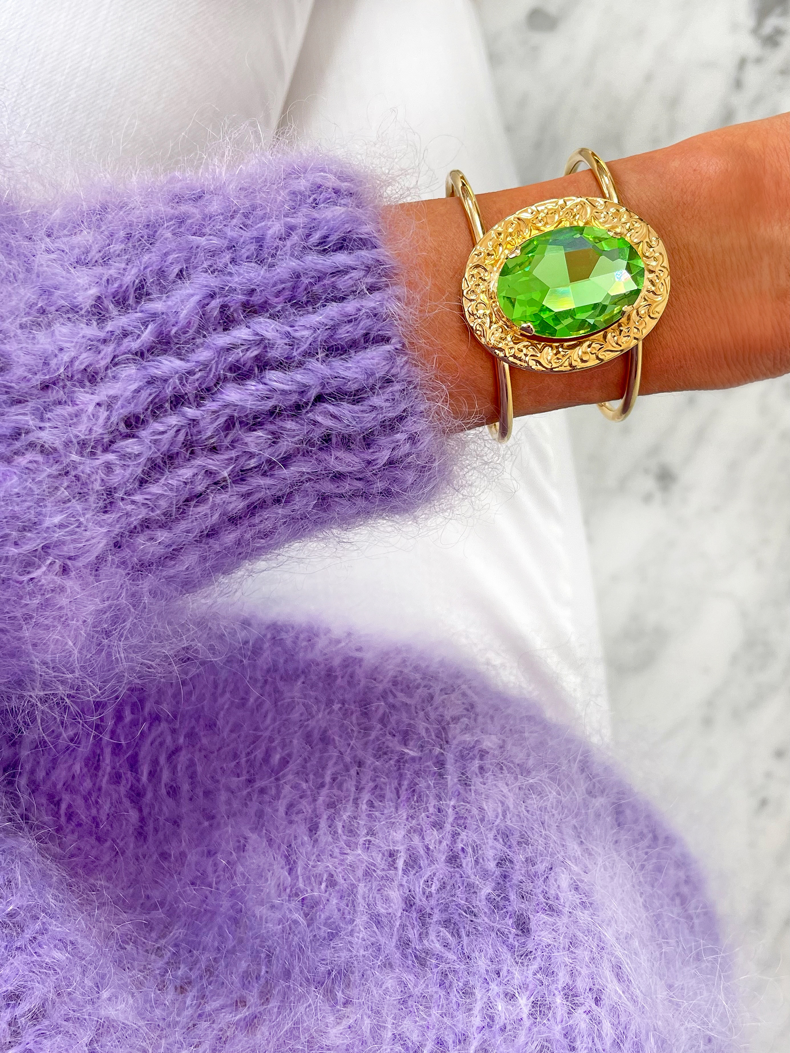 Armband Cuff Demi Peridot Gold