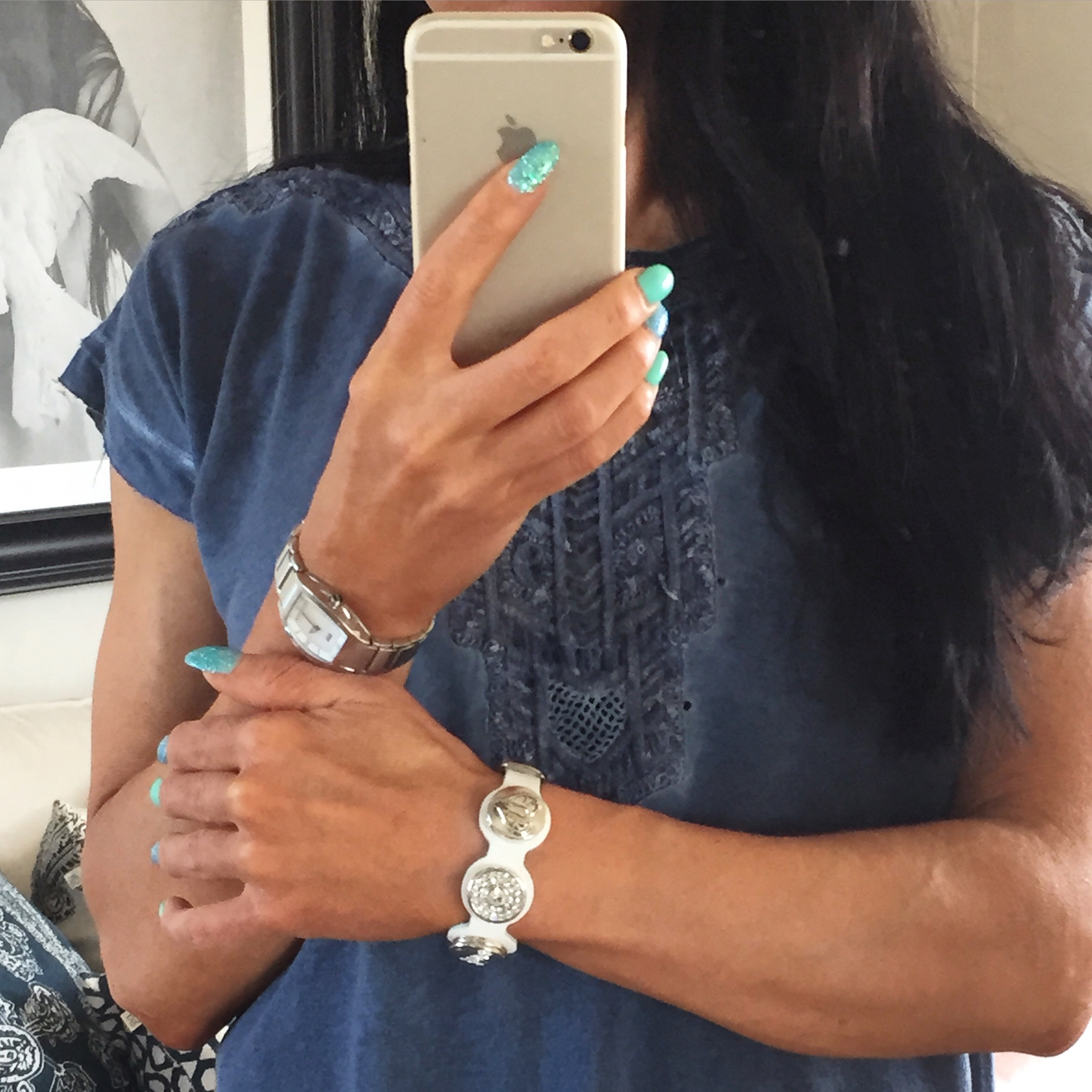 Armband Grace White Leather Watchband - 4