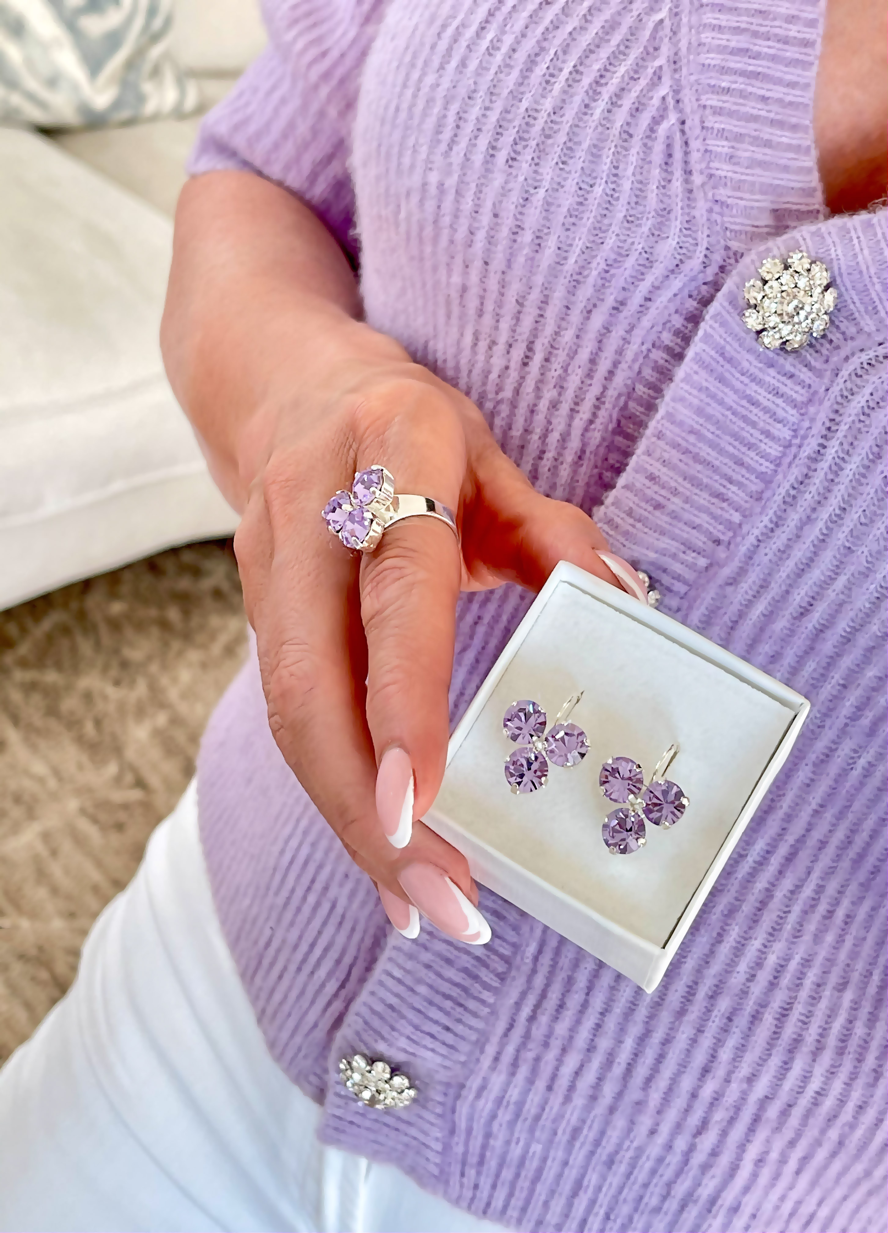 Ring Maya Triangle Violet Silver - 2