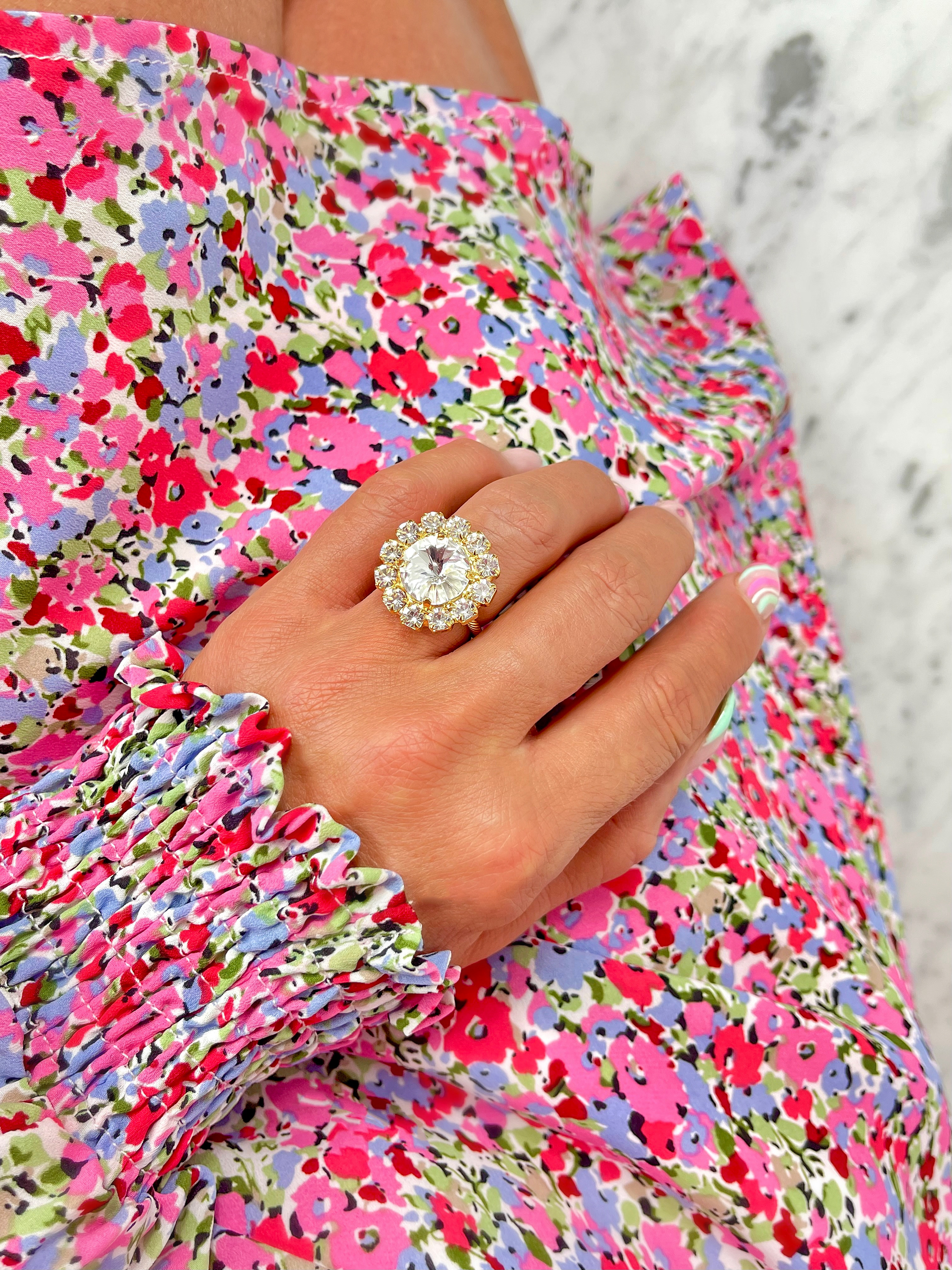 Ring Meghan Clear Crystal Gold - 2