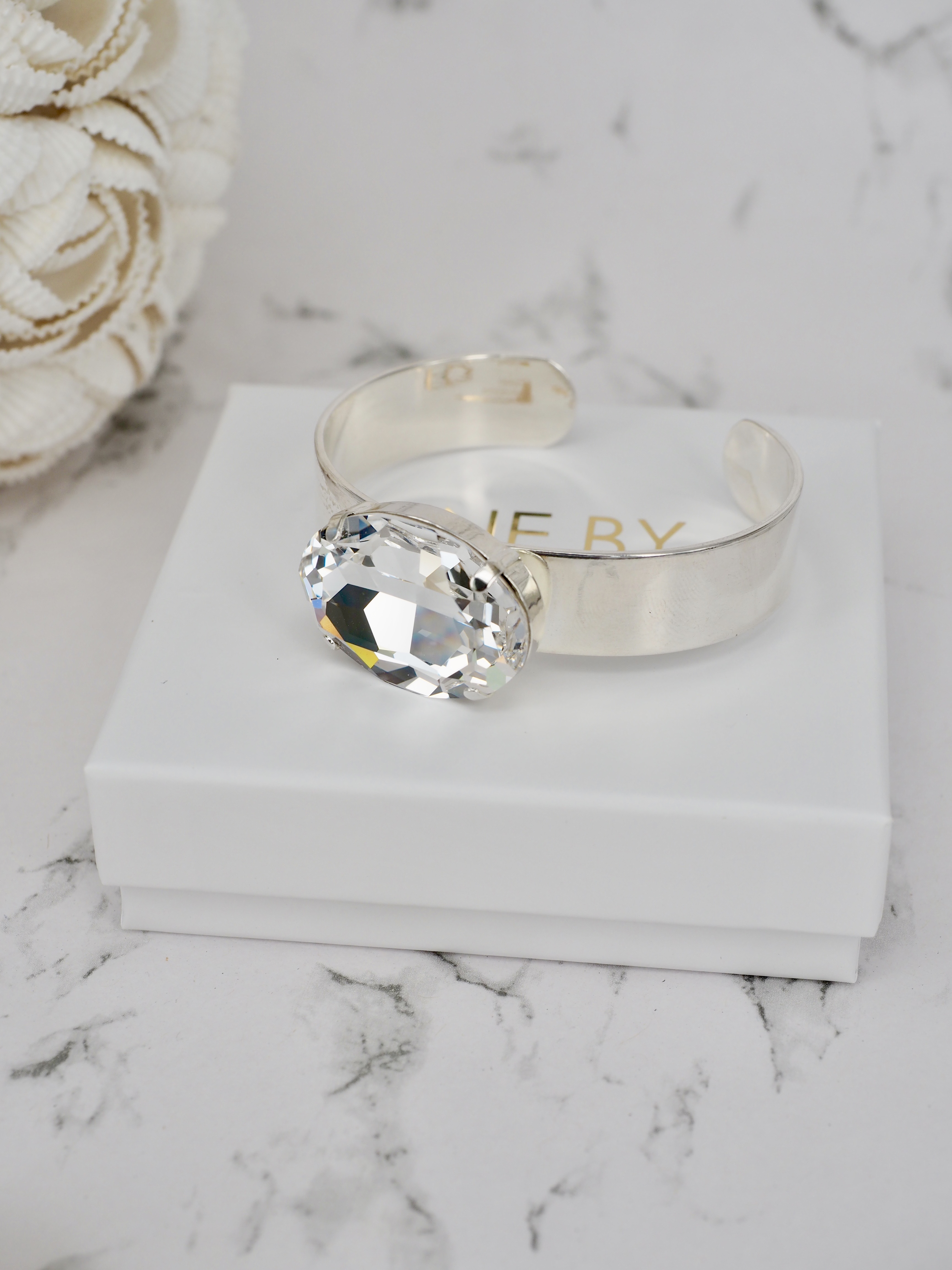 Bracelet Cuff Chantal Oval Clear Silver - 3