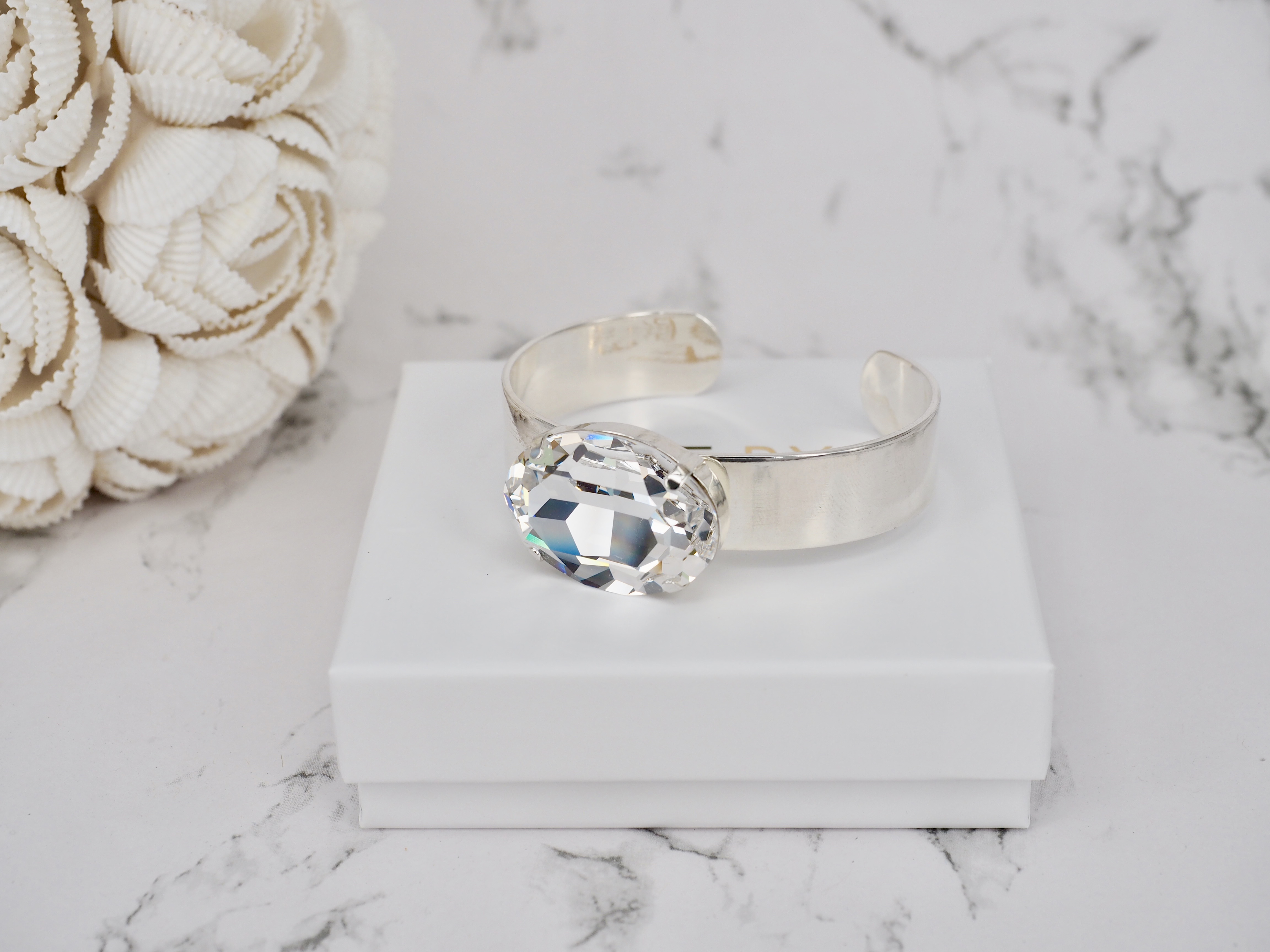 Bracelet Cuff Chantal Oval Clear Silver - 2