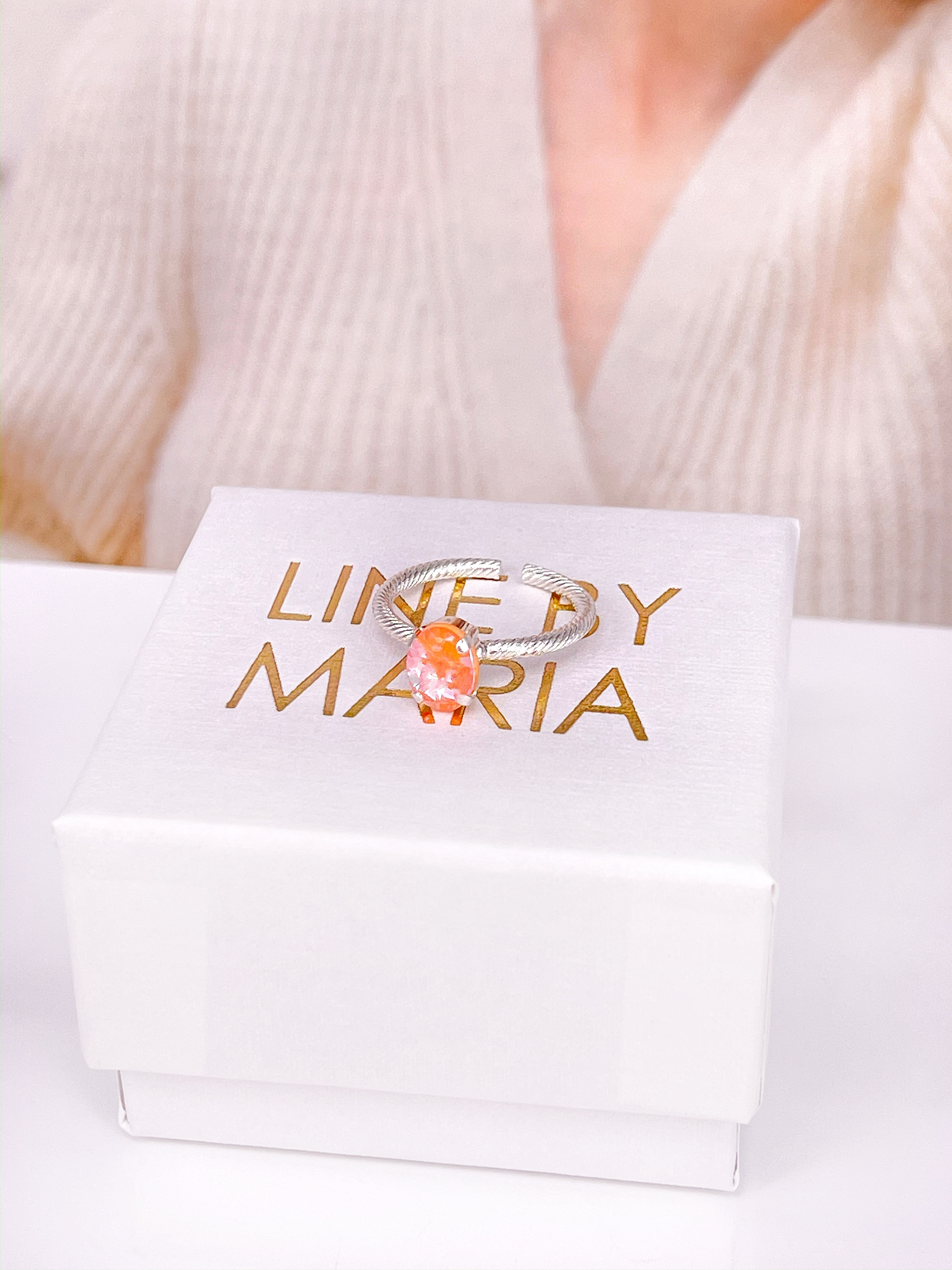 Ring Tess Peach DeLite Silver