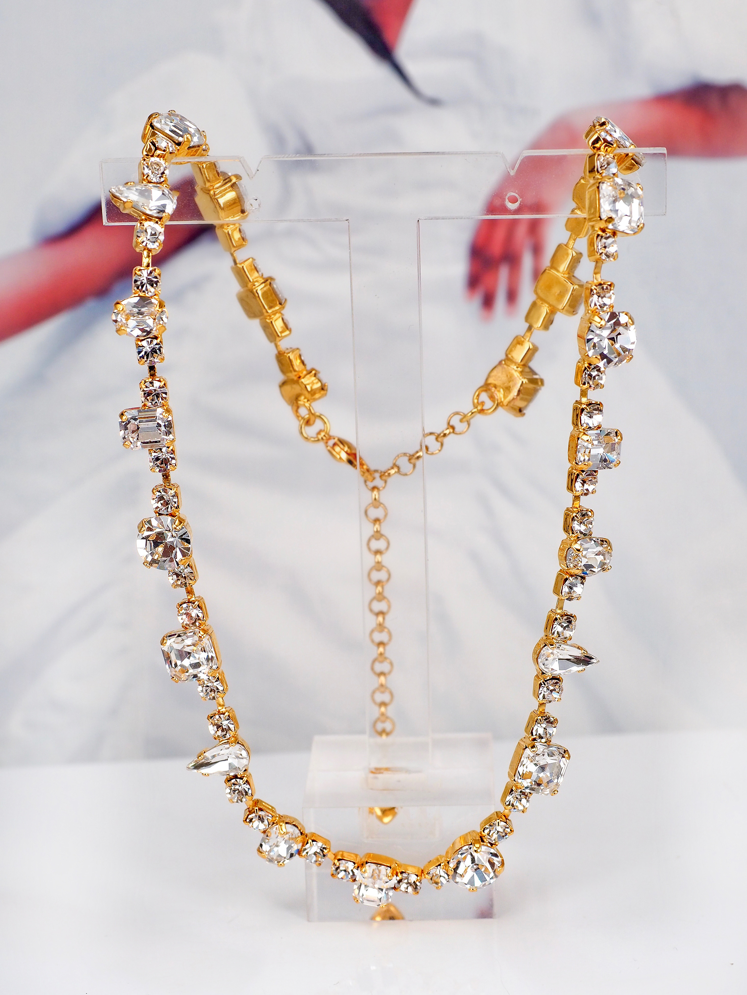 Halsband Avery Clear Crystal Gold