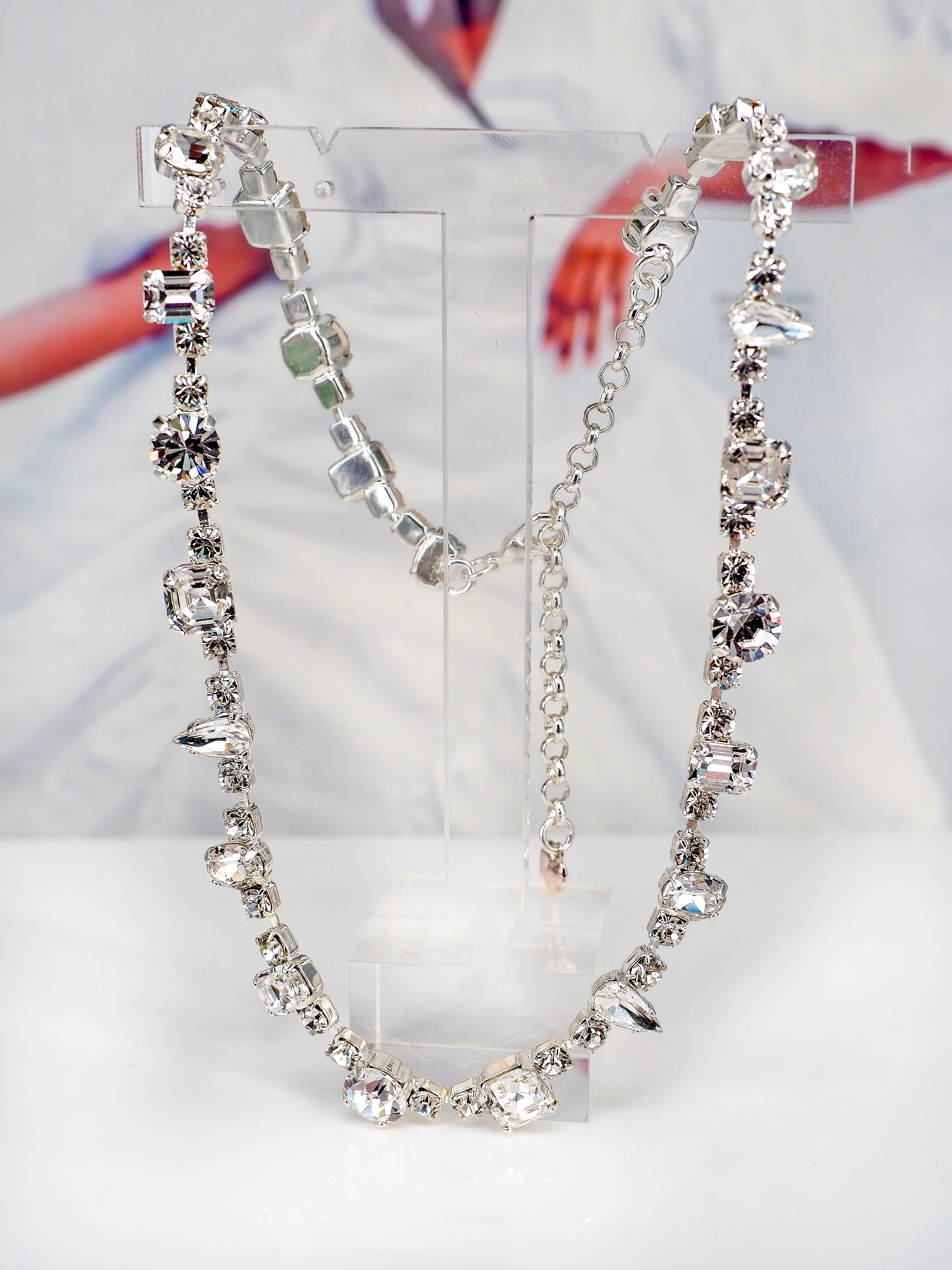 Halsband Avery Clear Crystal Silver