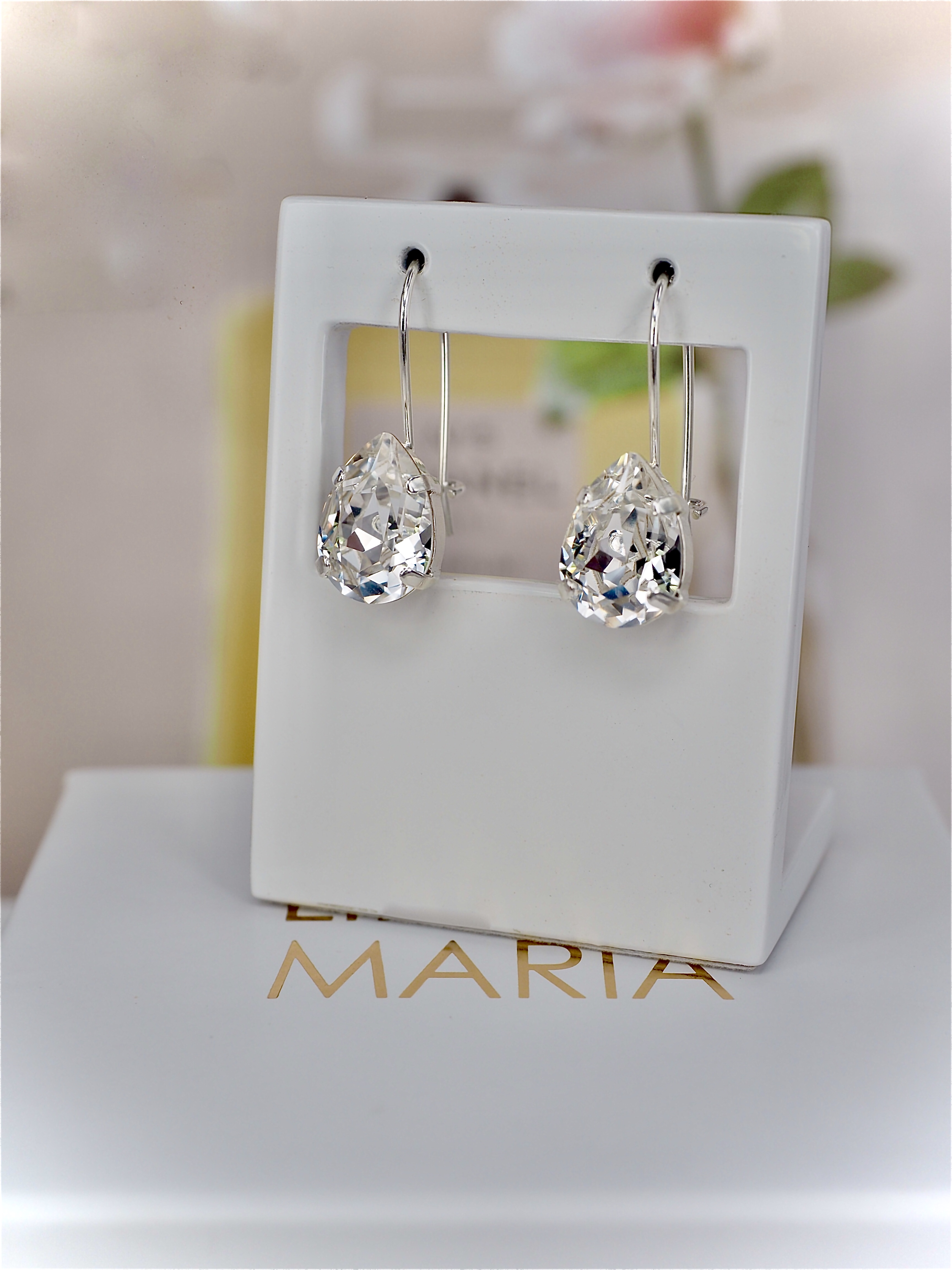 Earrings Khloe Drop Clear Silver - 2
