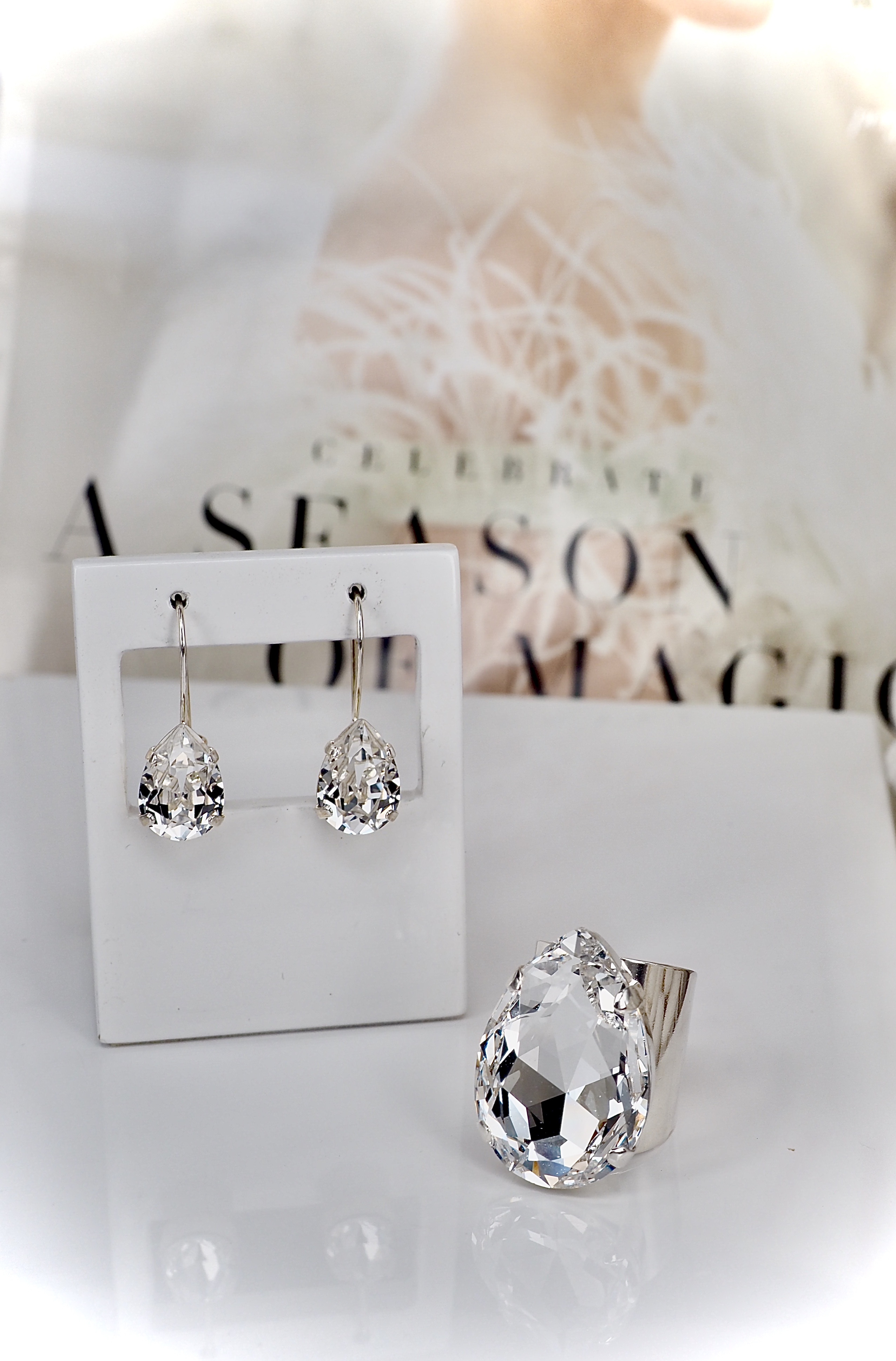 Earrings Khloe Drop Clear Silver - 4