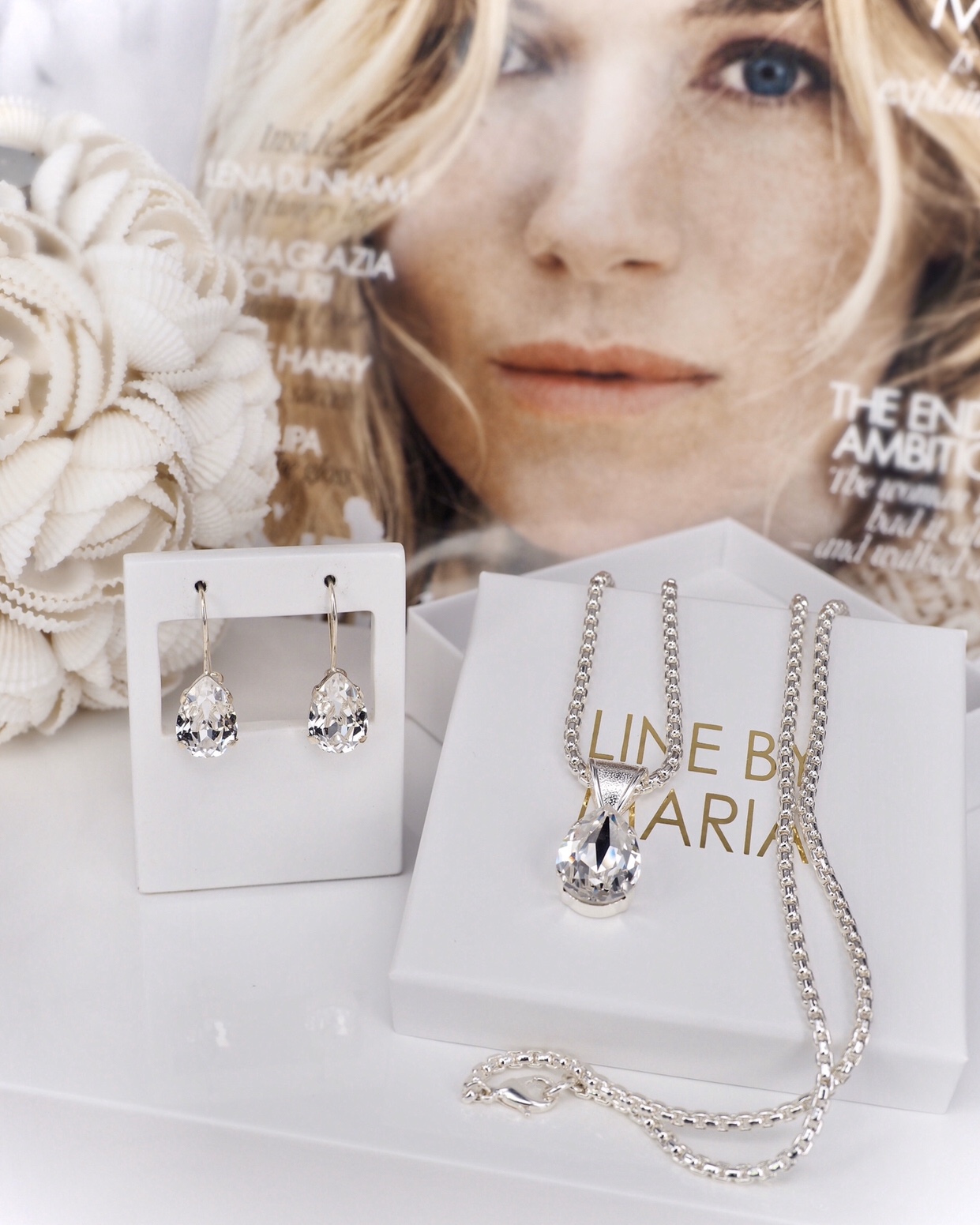 Earrings Khloe Drop Clear Silver - 3