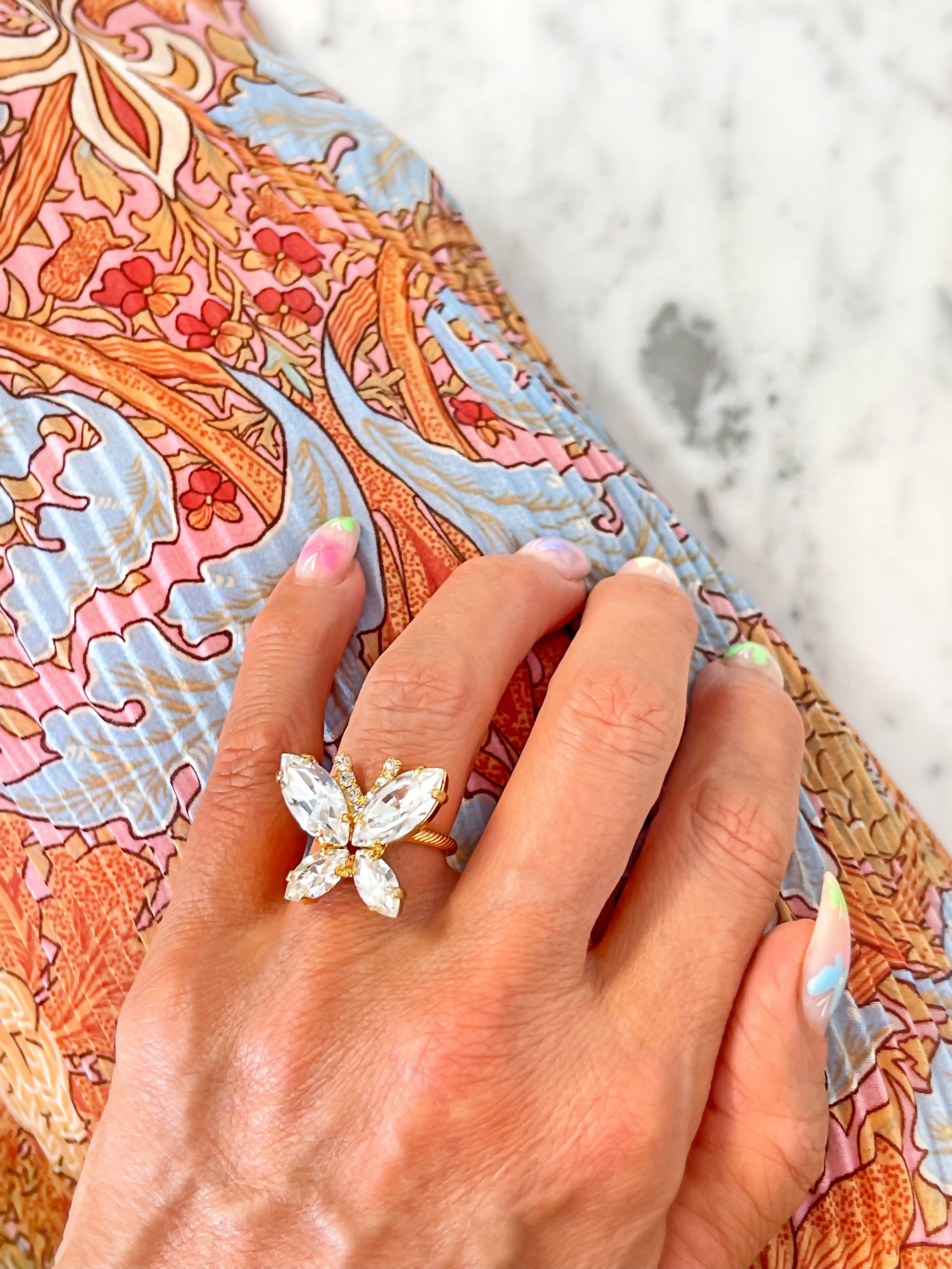 Ring Butterfly Clear Gold - 2