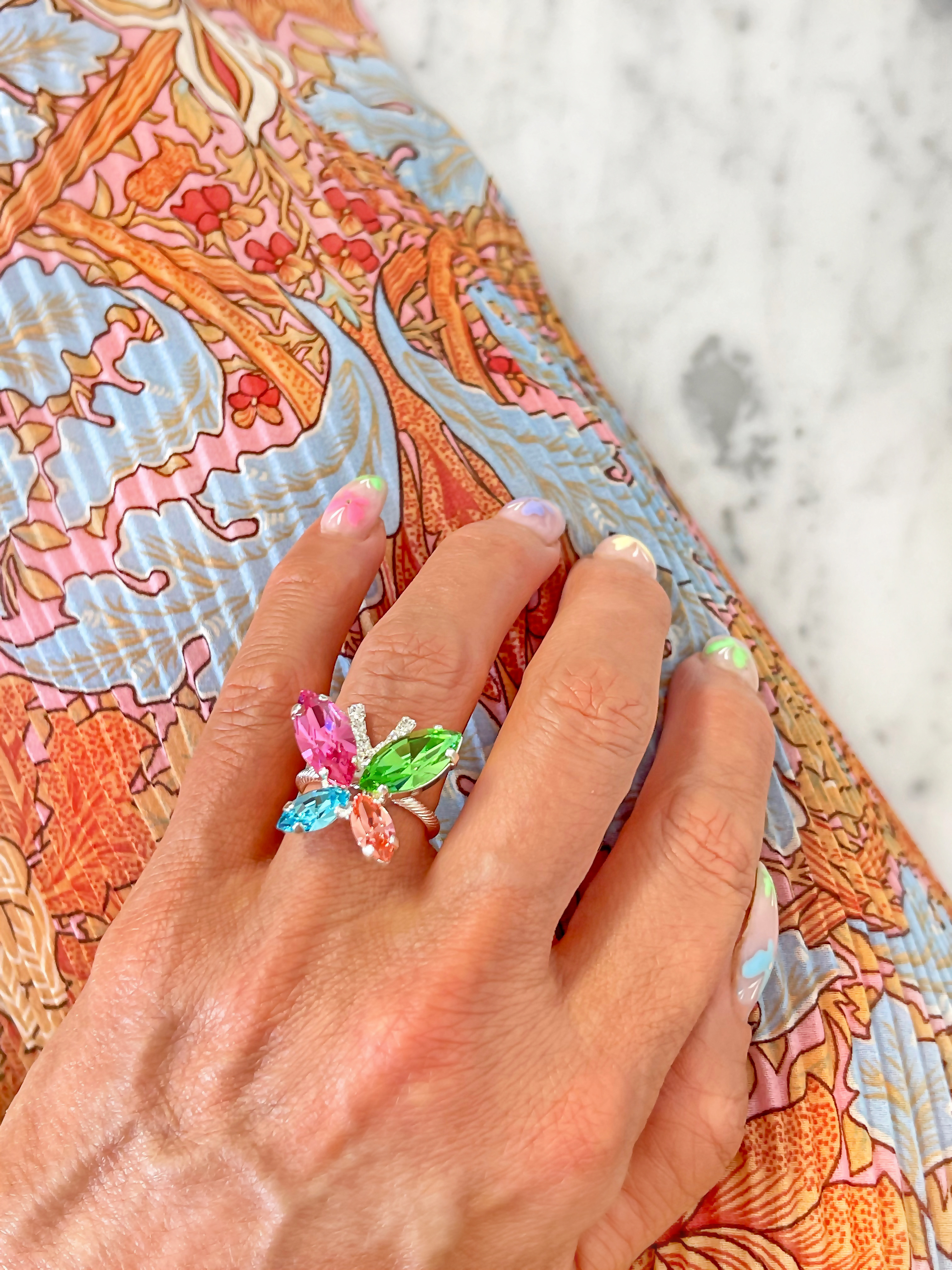 Ring Butterfly Multi Combo Silver