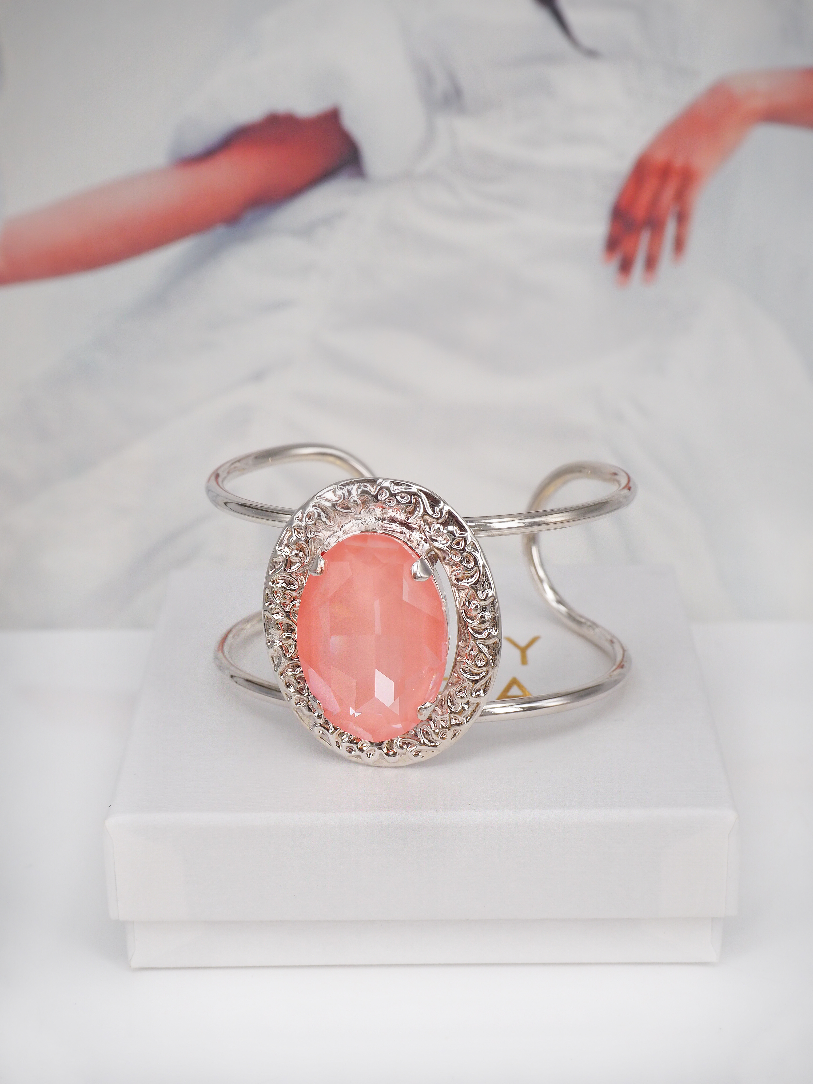 Armband Cuff Demi Flamingo Ignite Silver