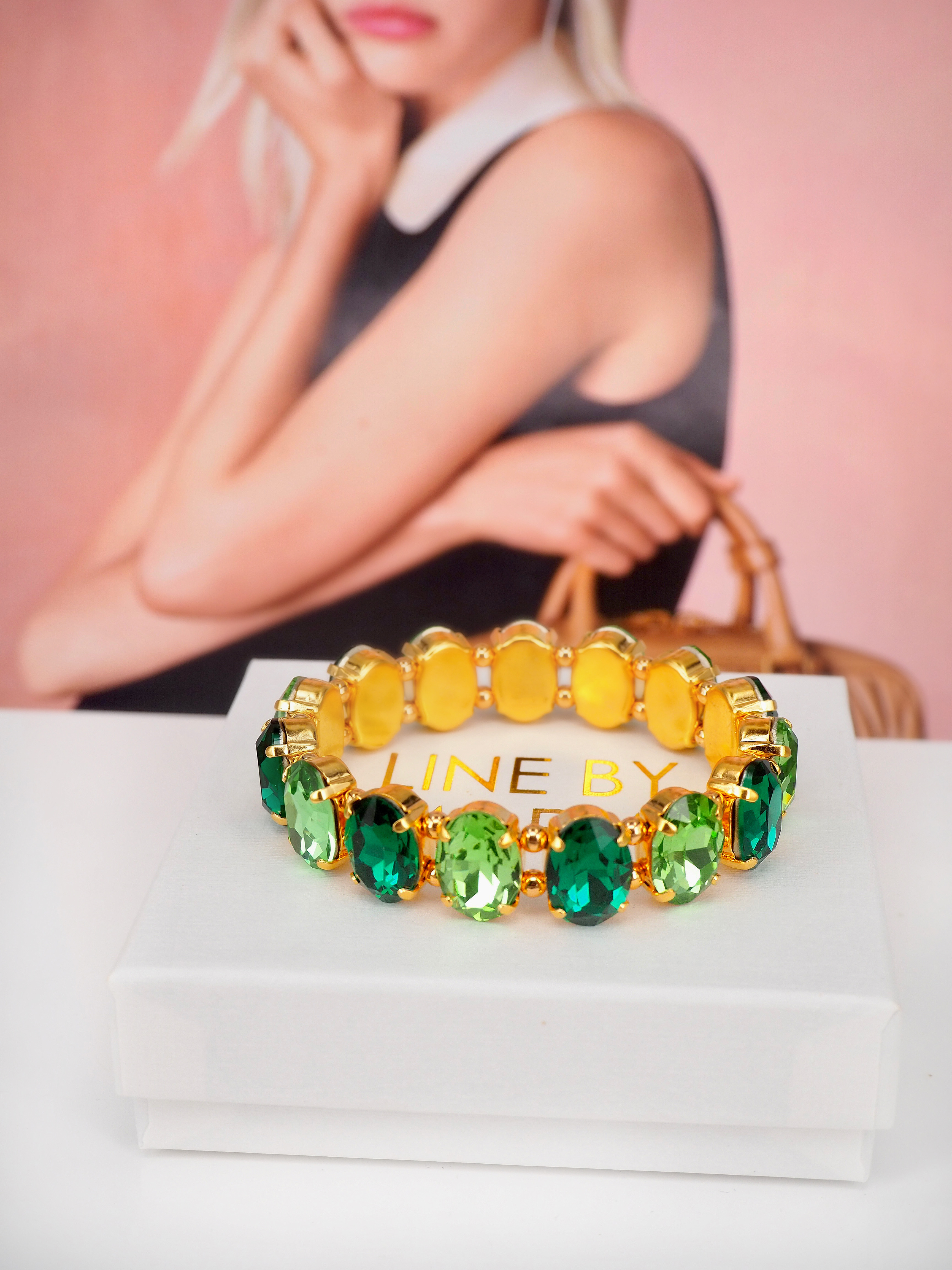 Armband Eliza Green Combo Gold