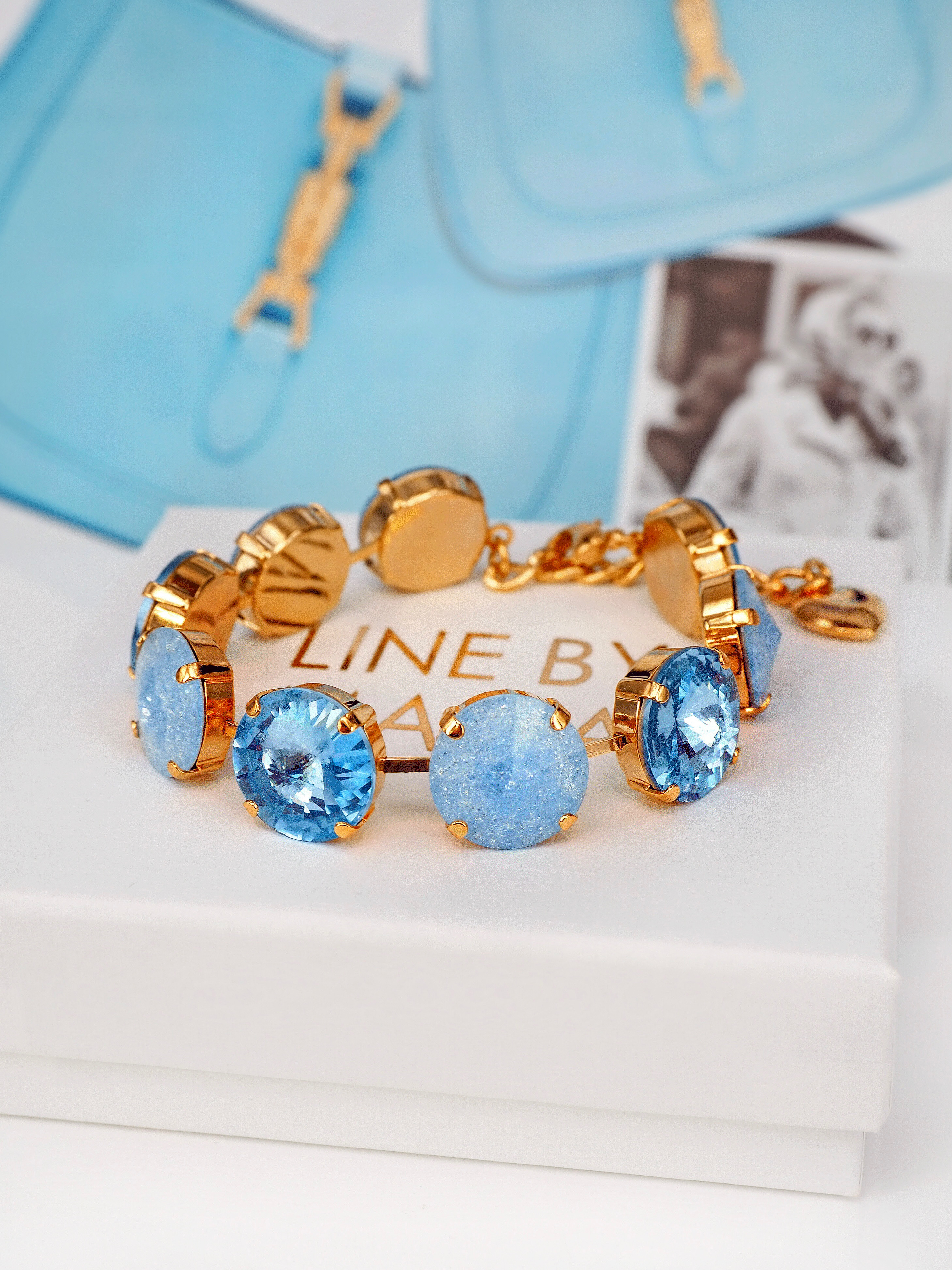 Armband Angelina Light Sapphire combo Gold