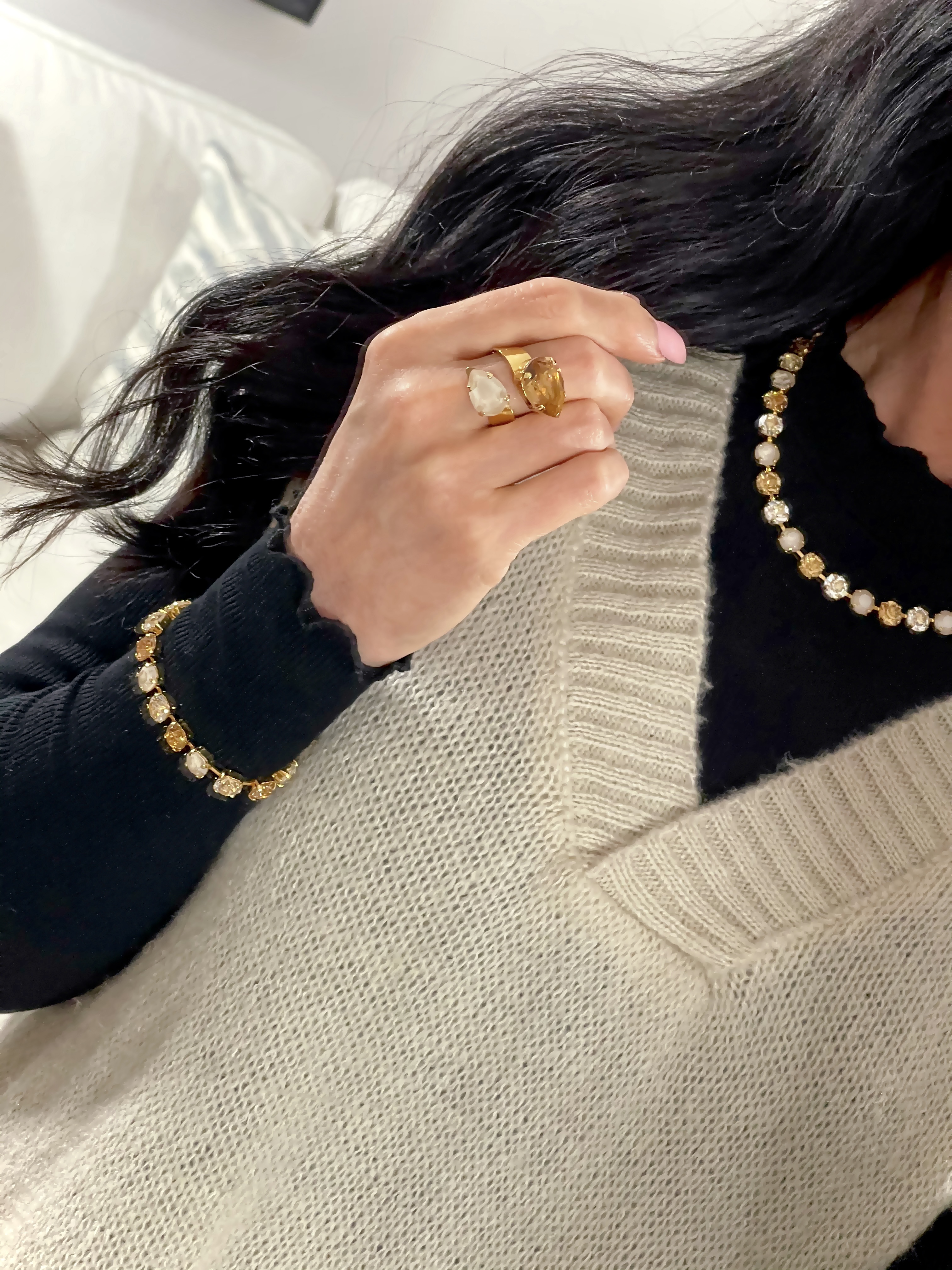 Halsband Swarovski Maya CremeGold Combo Gold - 3