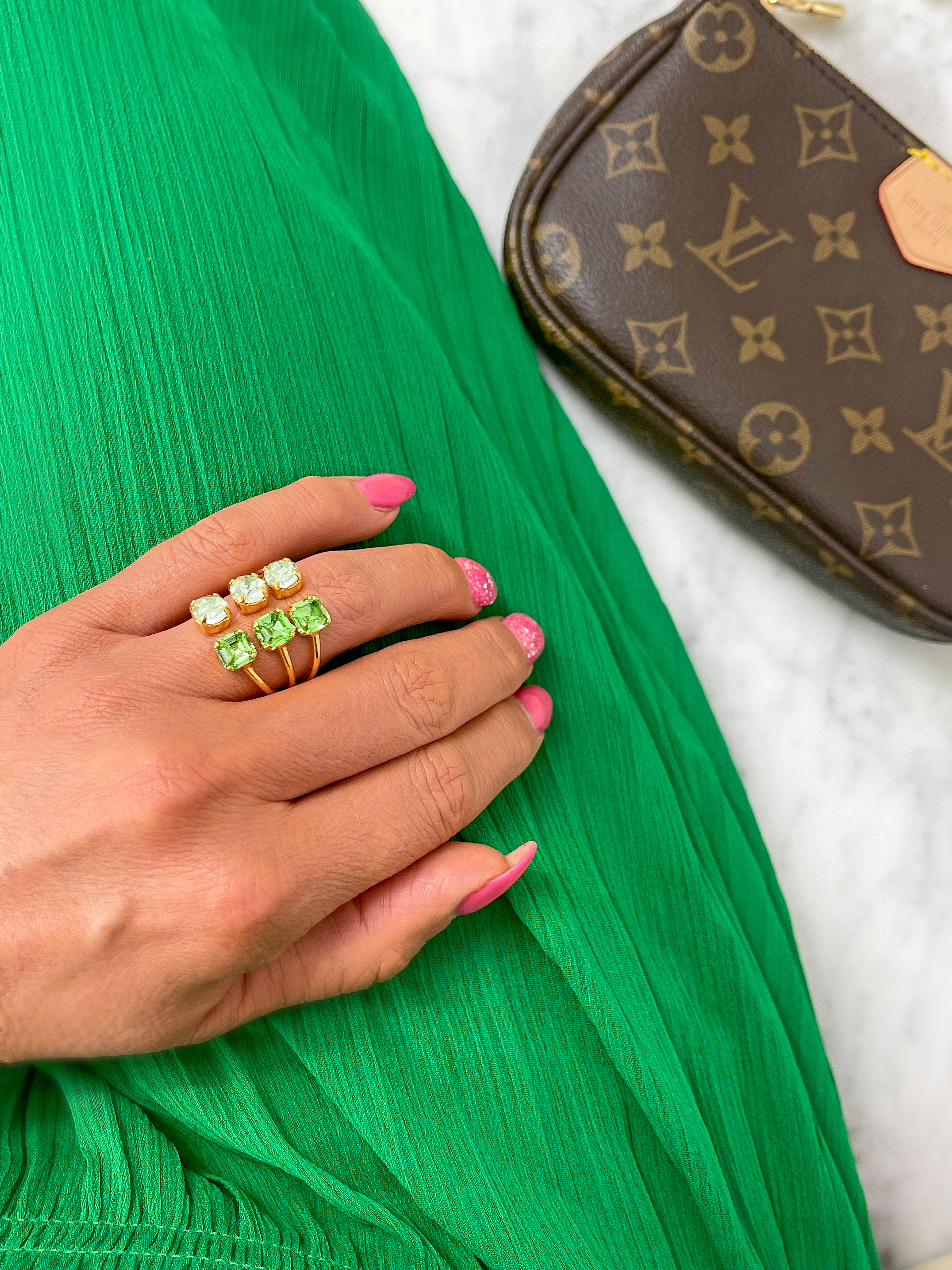 Ring Melina Green Crush Gold - 2