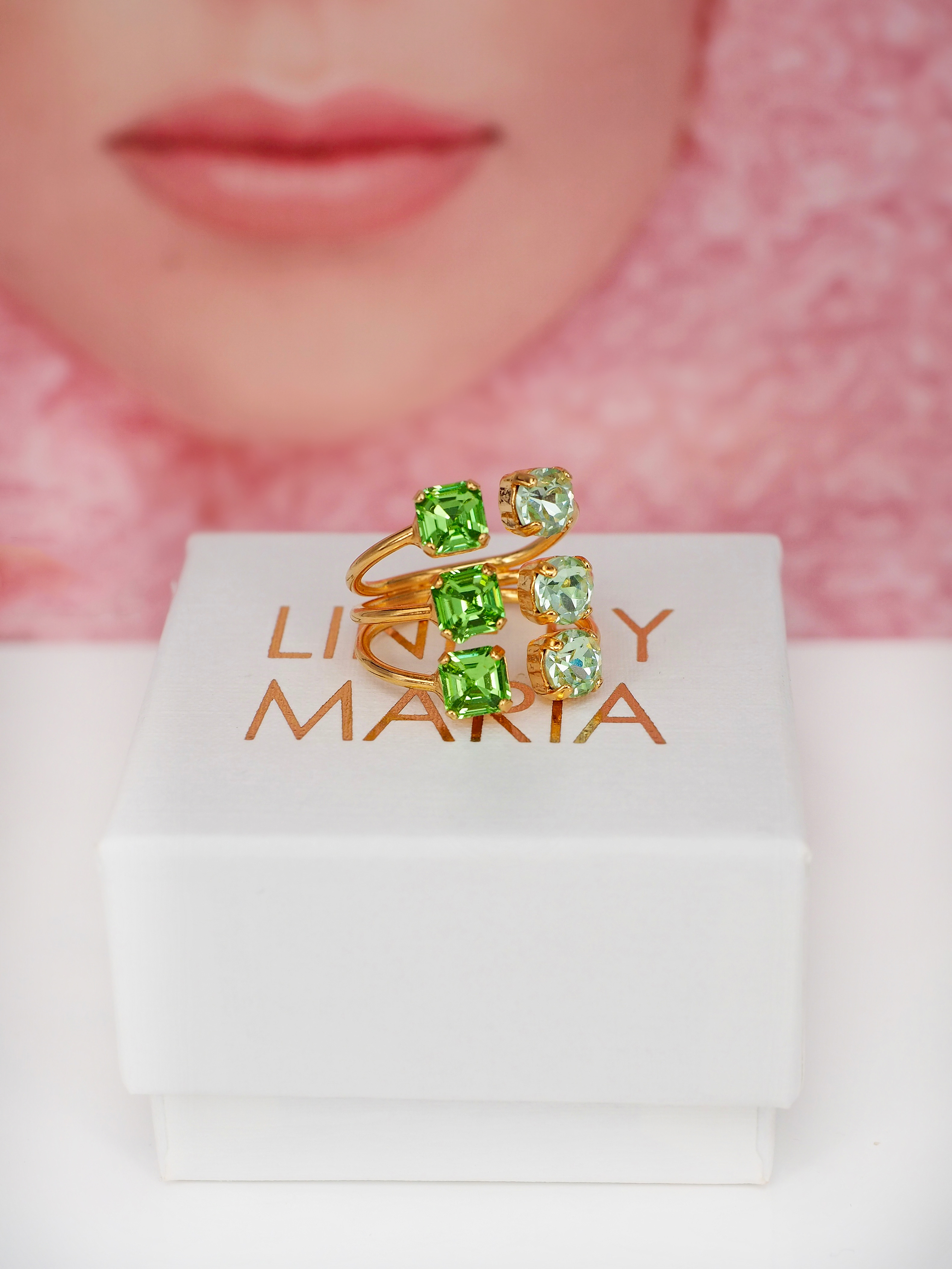 Ring Melina Green Crush Gold