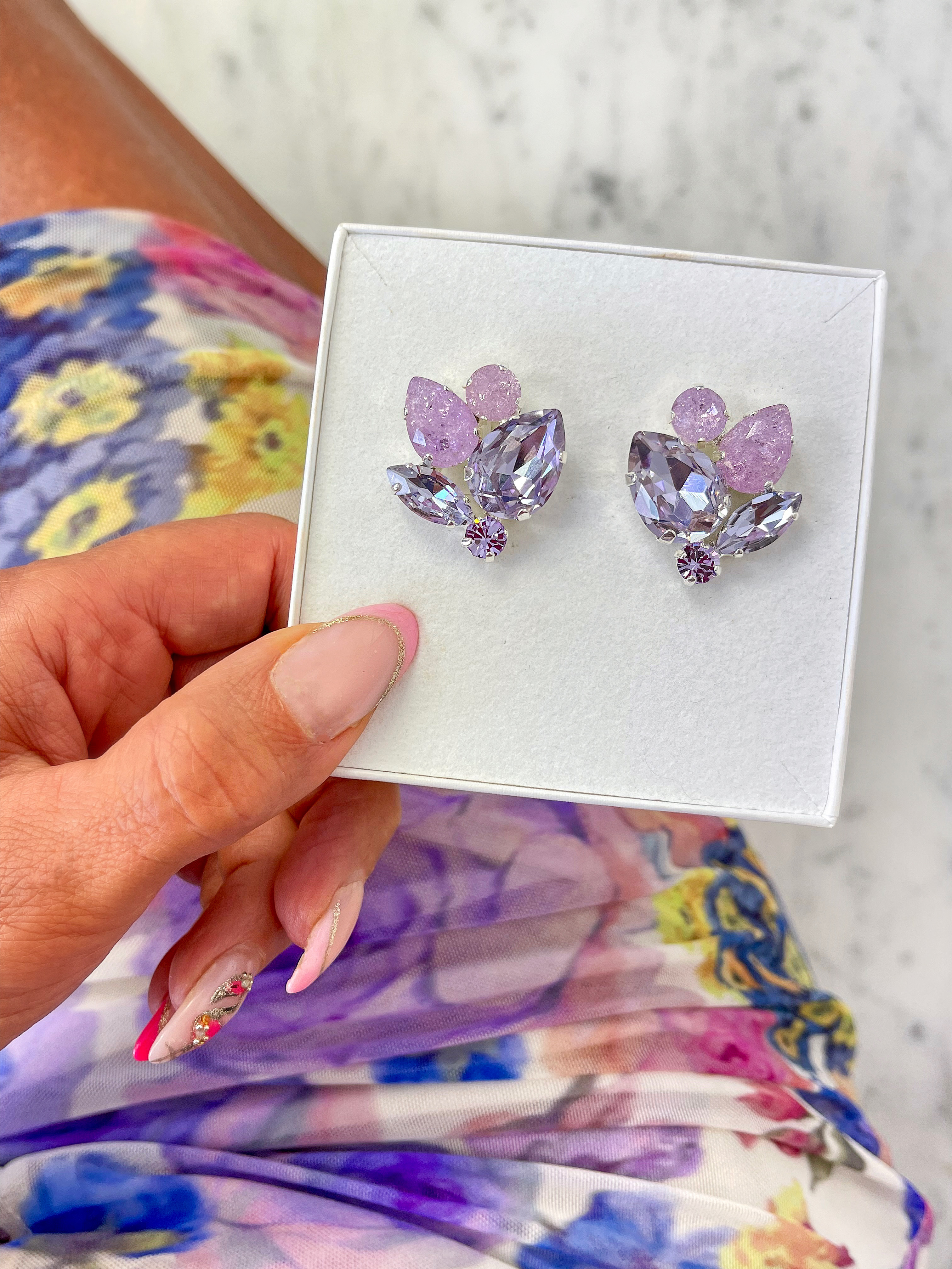 Örhänge Reese Violet combo Silver - 2