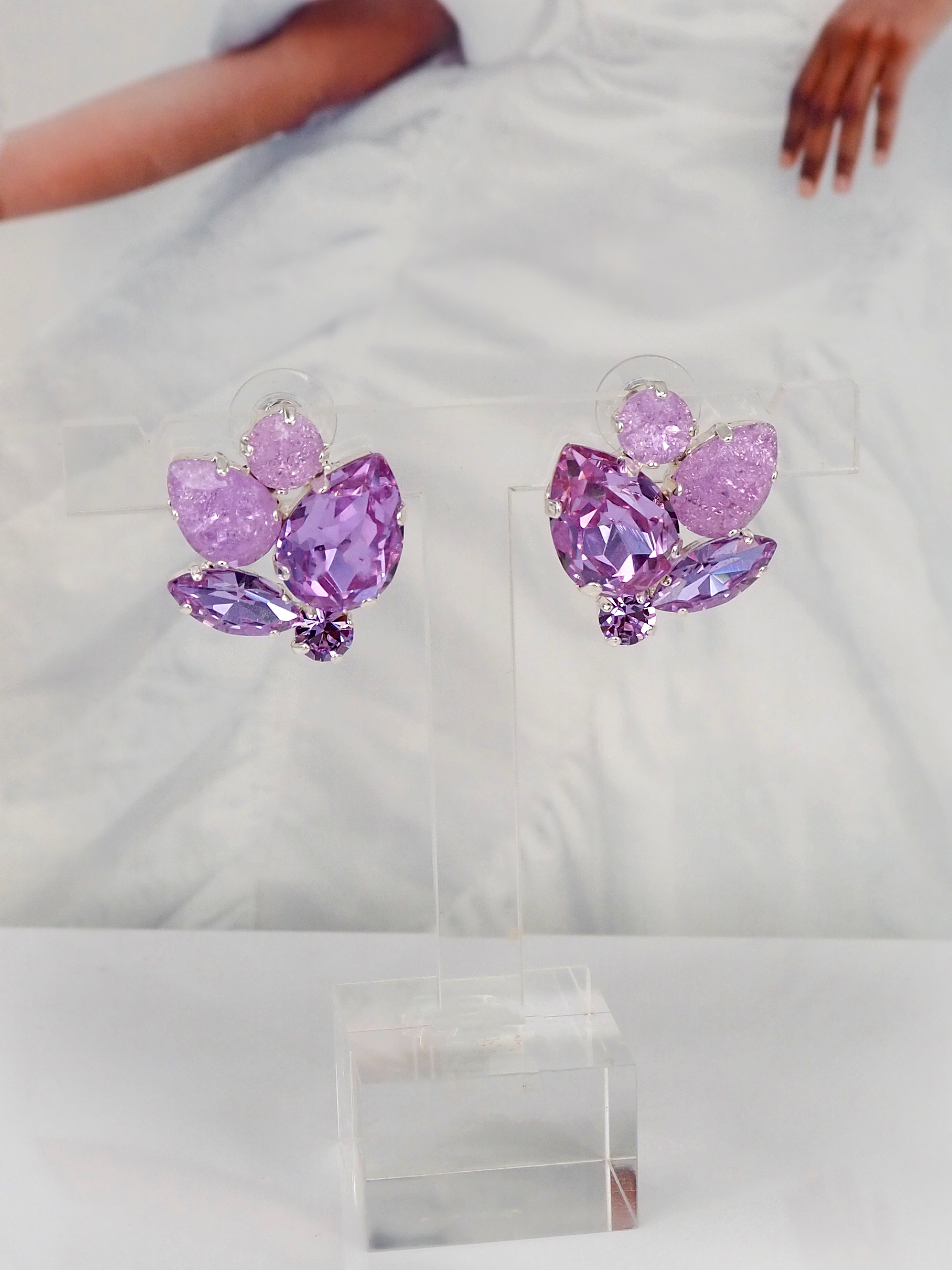 Earrings Reese Violet combo Silver