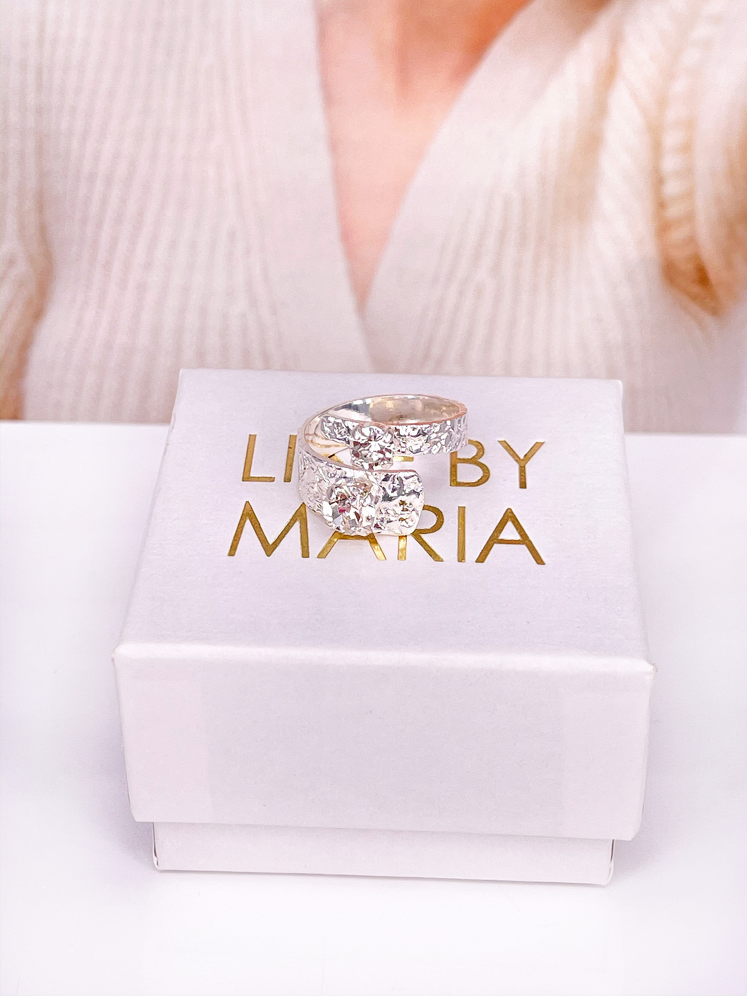 Ring Vanessa Wrap Clear Silver