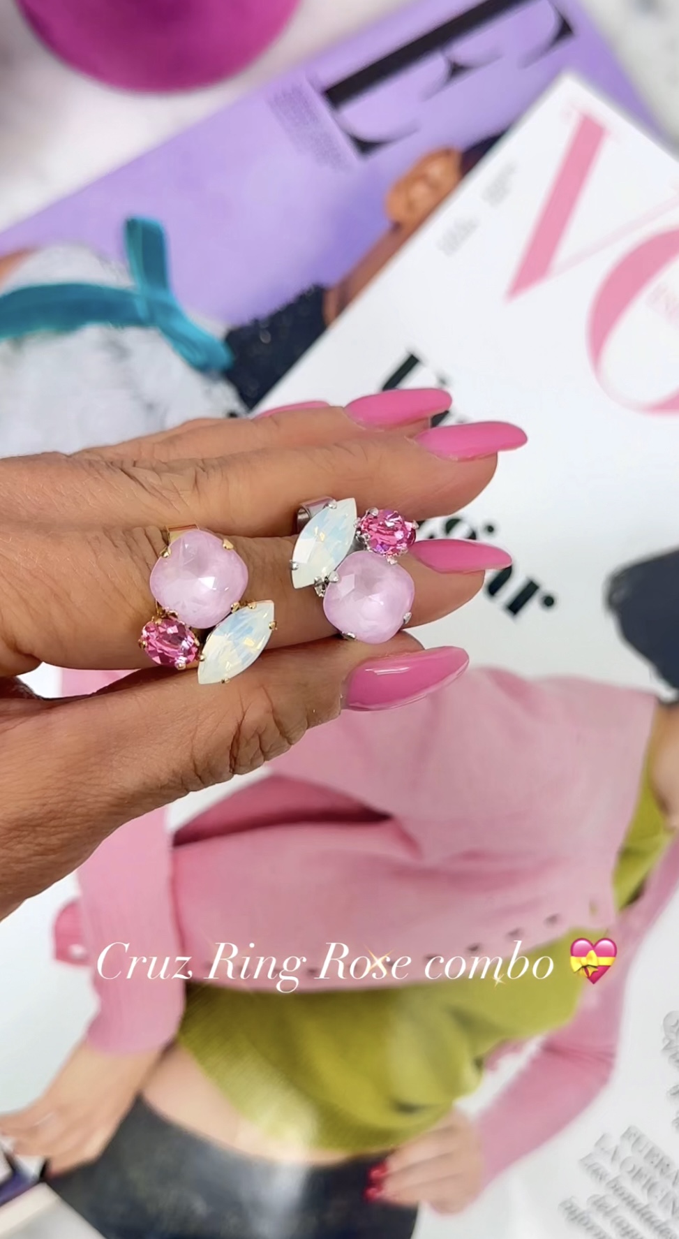 Ring Cruz Rose combo Silver