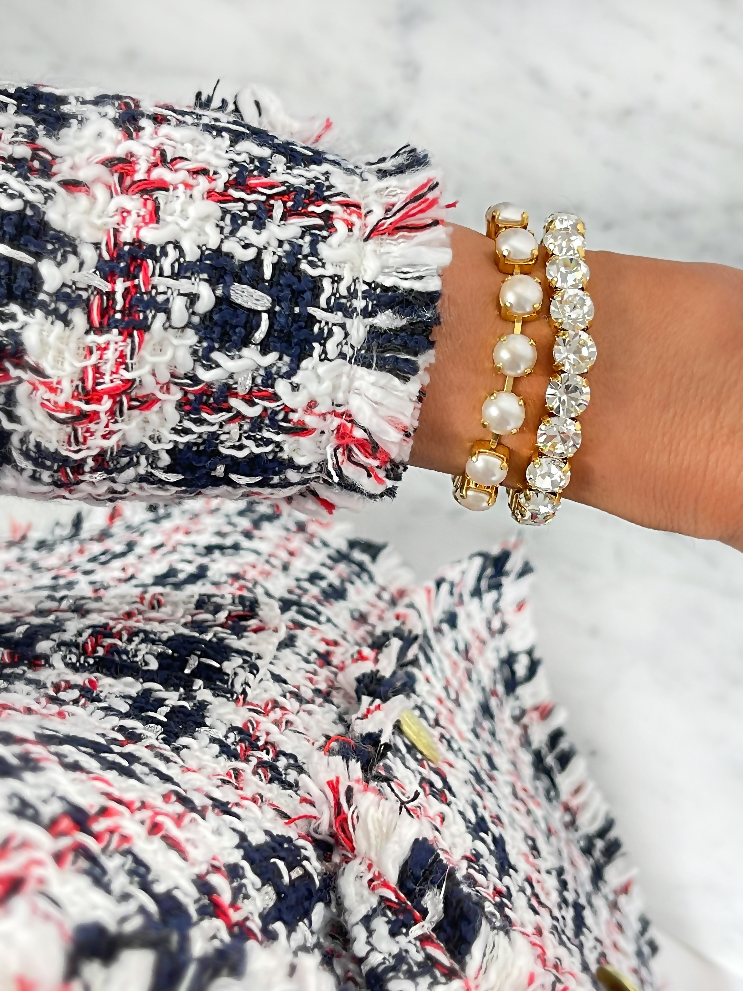 Armband Maya White Pearls Gold - 3