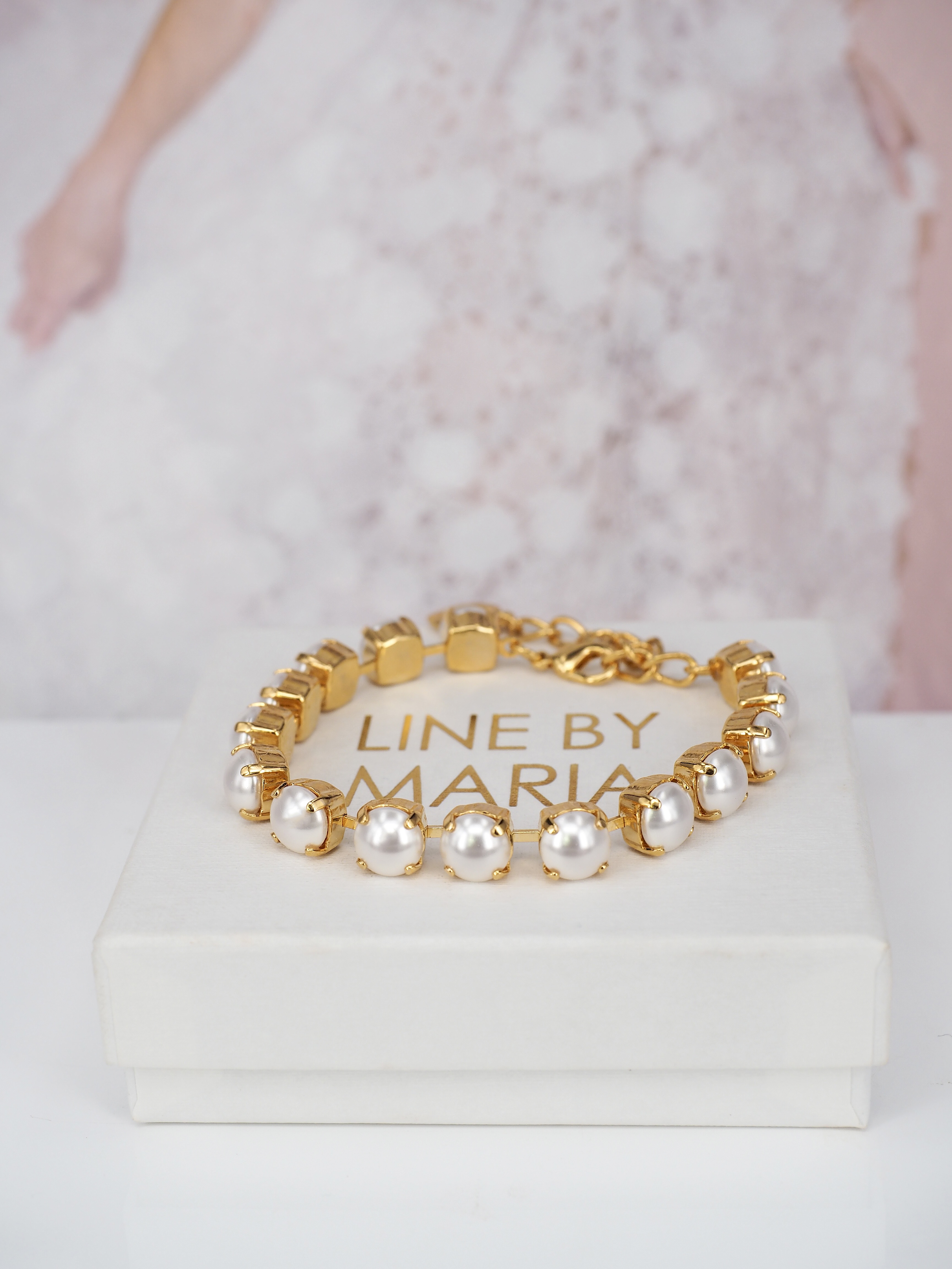 Armband Maya White Pearls Gold