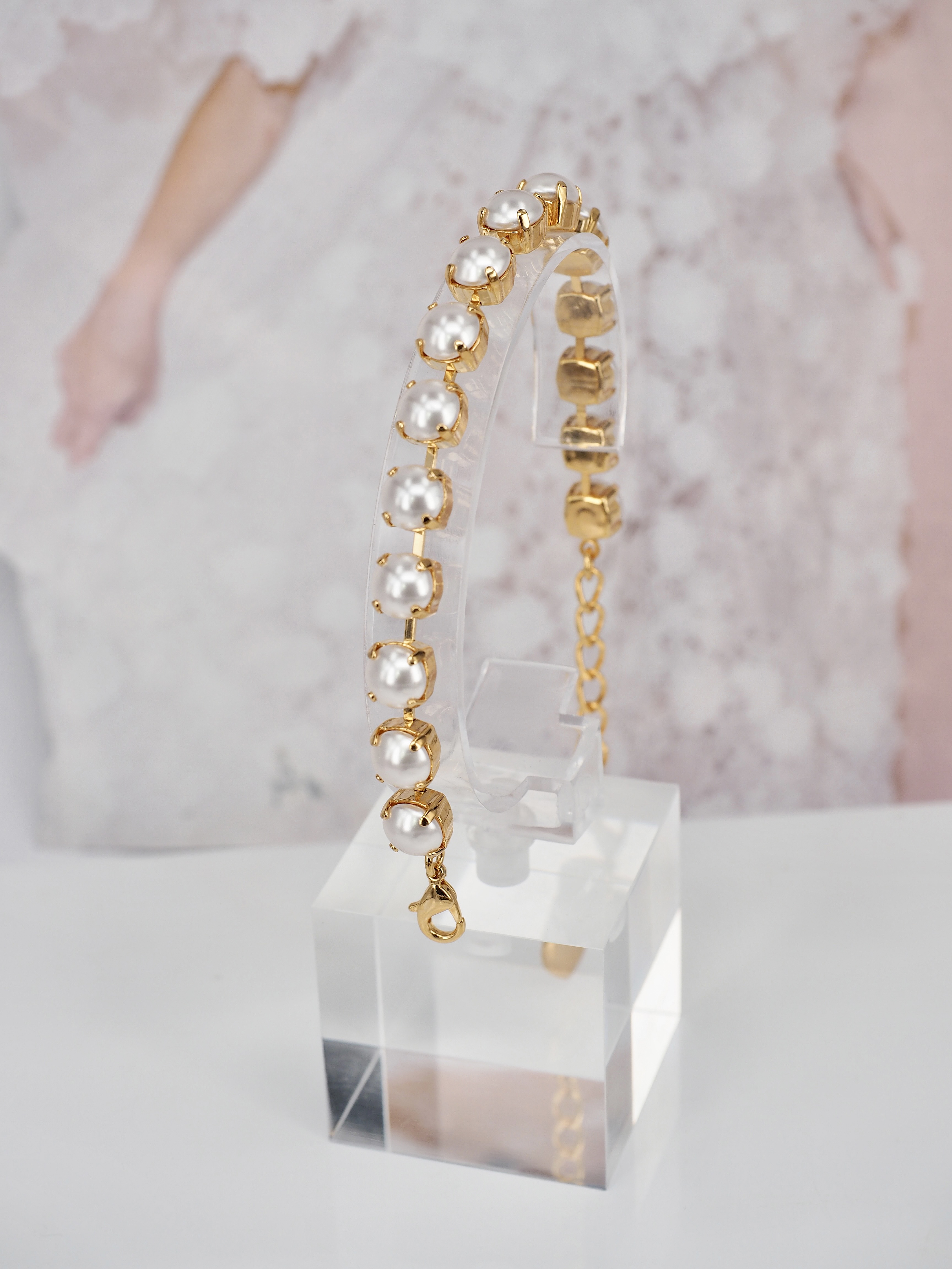 Armband Maya White Pearls Gold - 2