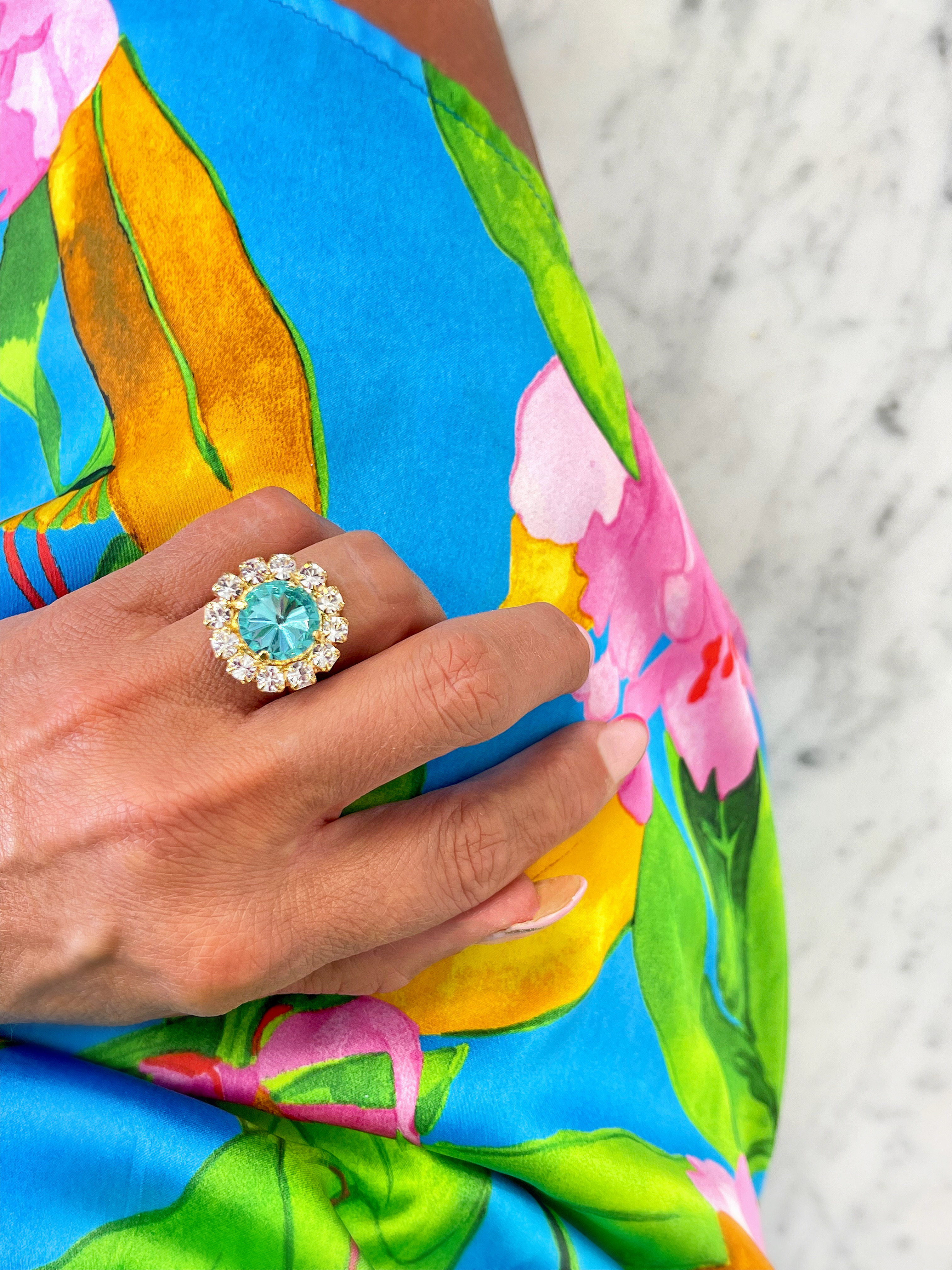Ring Meghan Aquamarine Gold