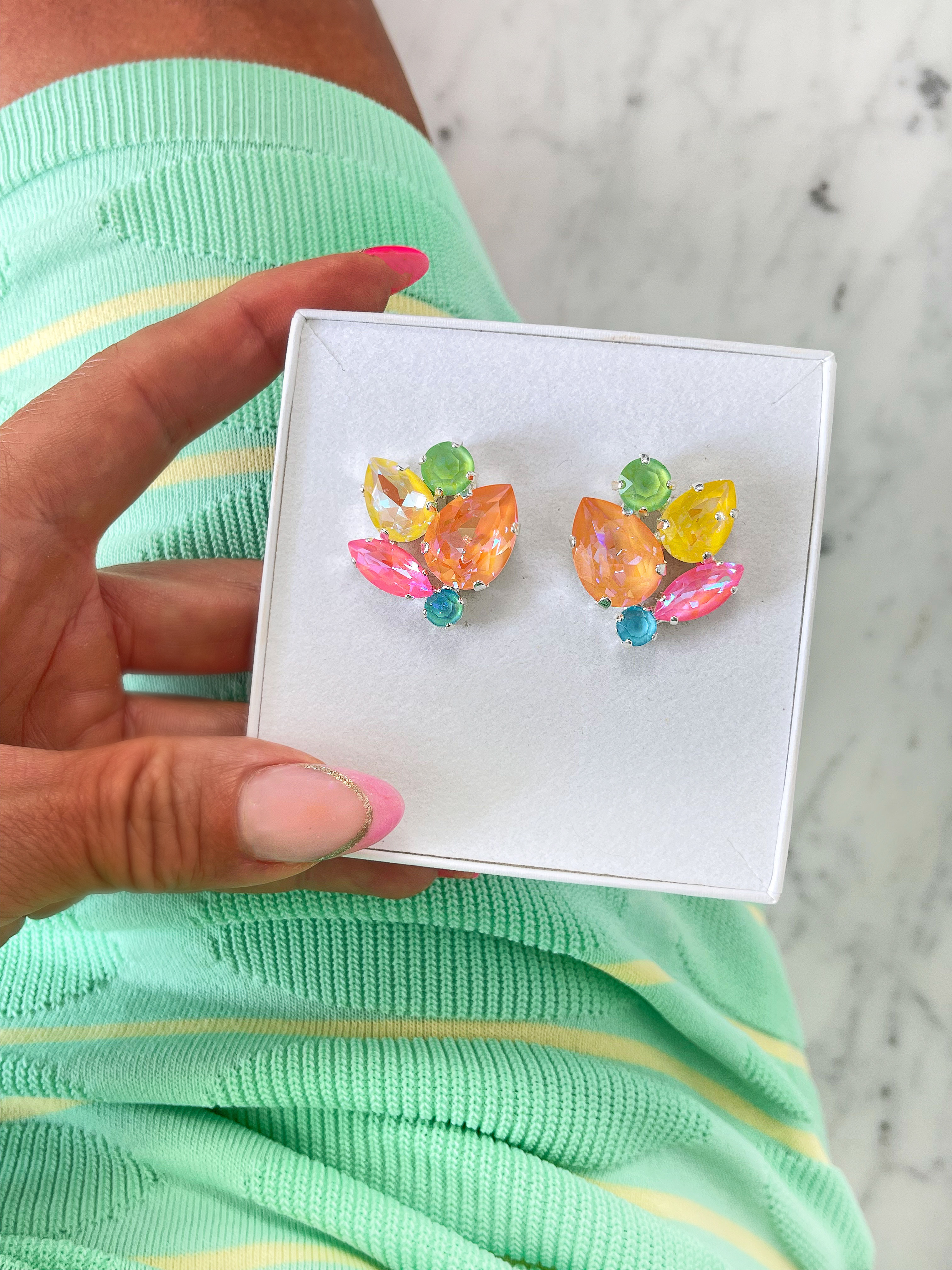 Earrings Reese Pastel Crush Silver